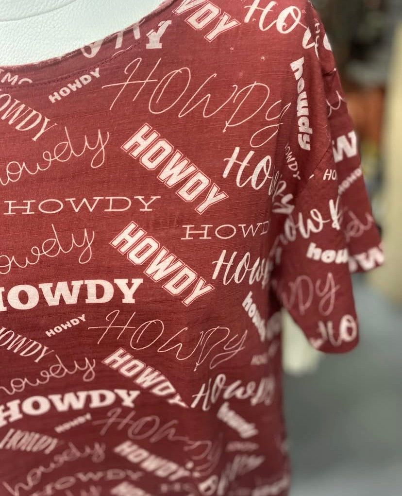 Howdy distressed basic T-shirt