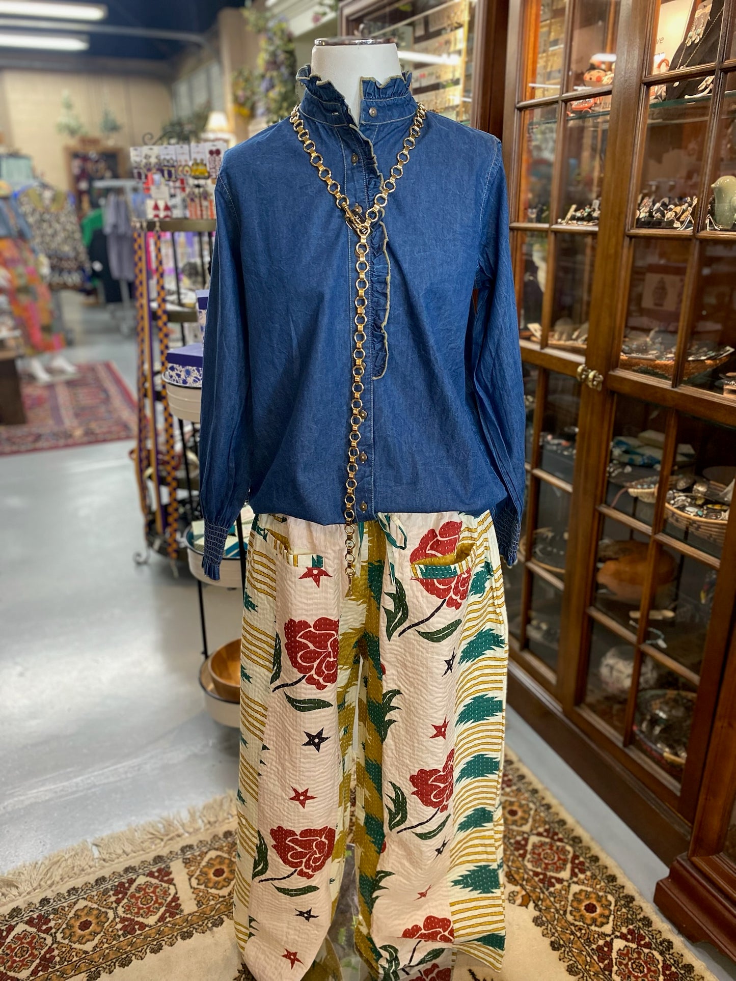 Pendelton Pants in Kantha Cotton