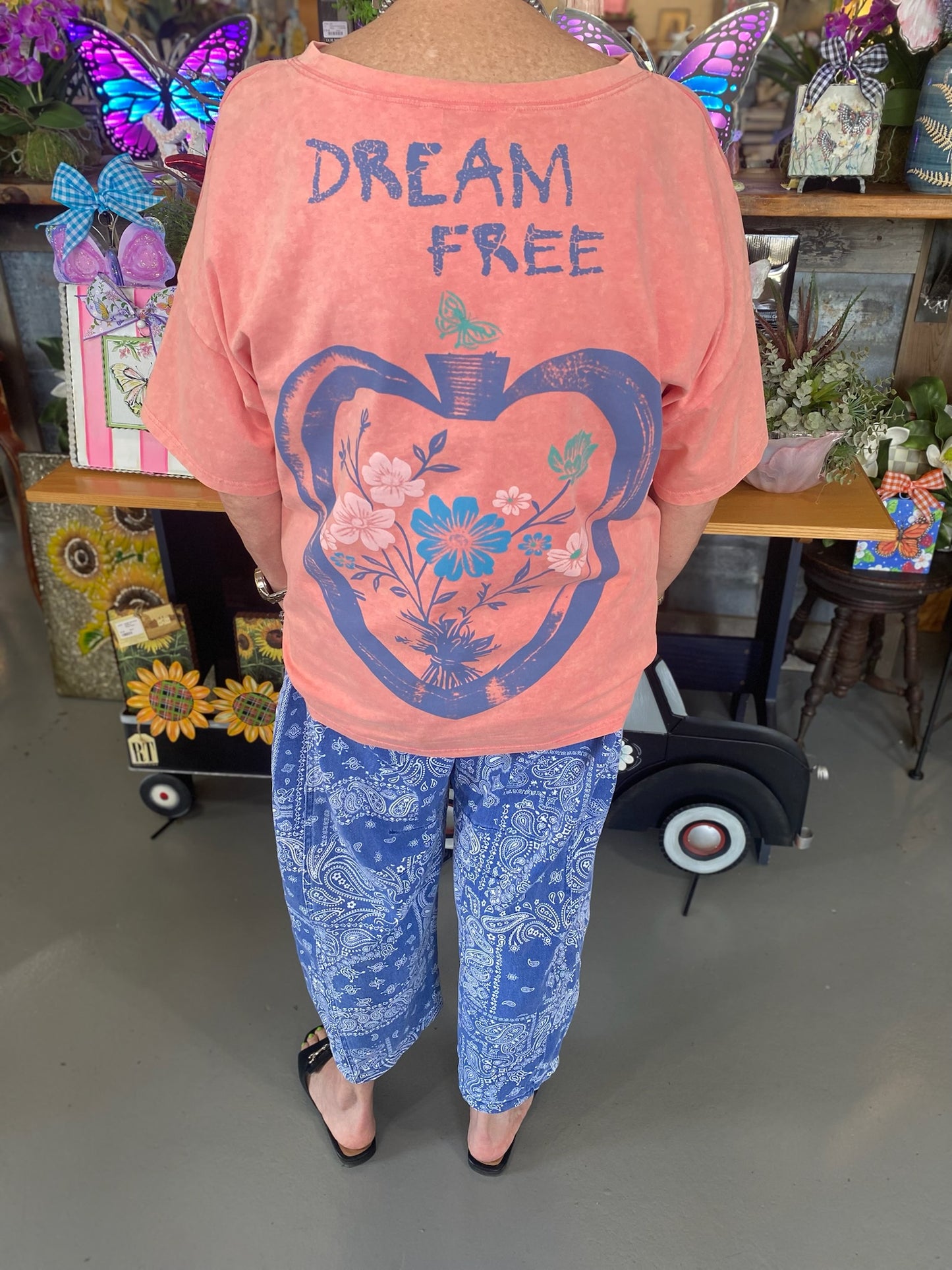 Bandana Print Denim Pants