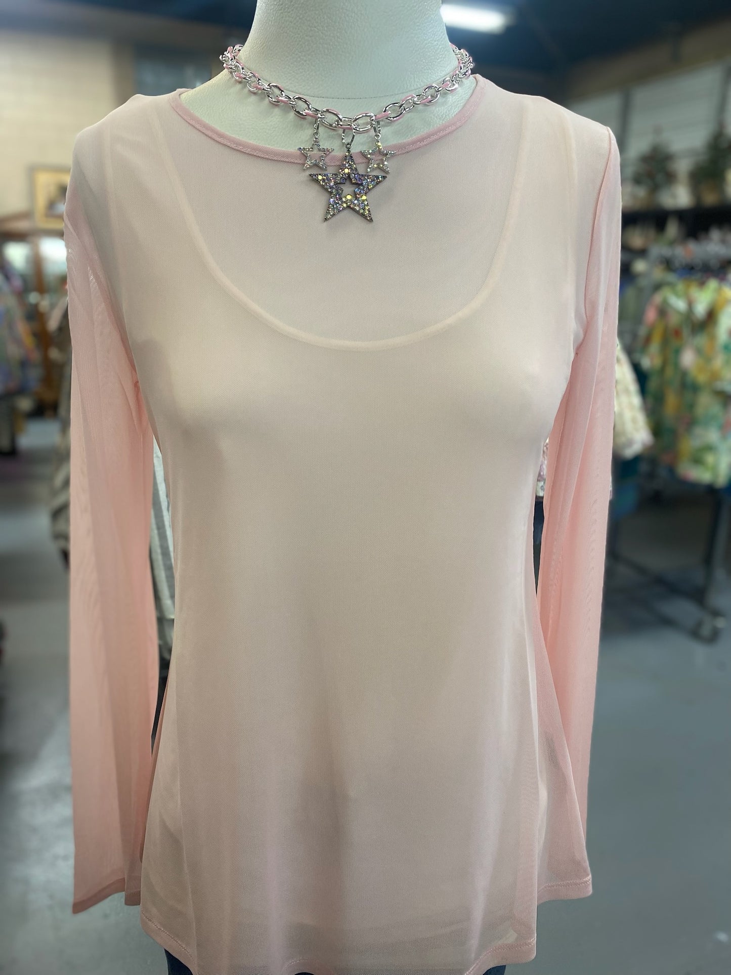 Pink Mesh Top