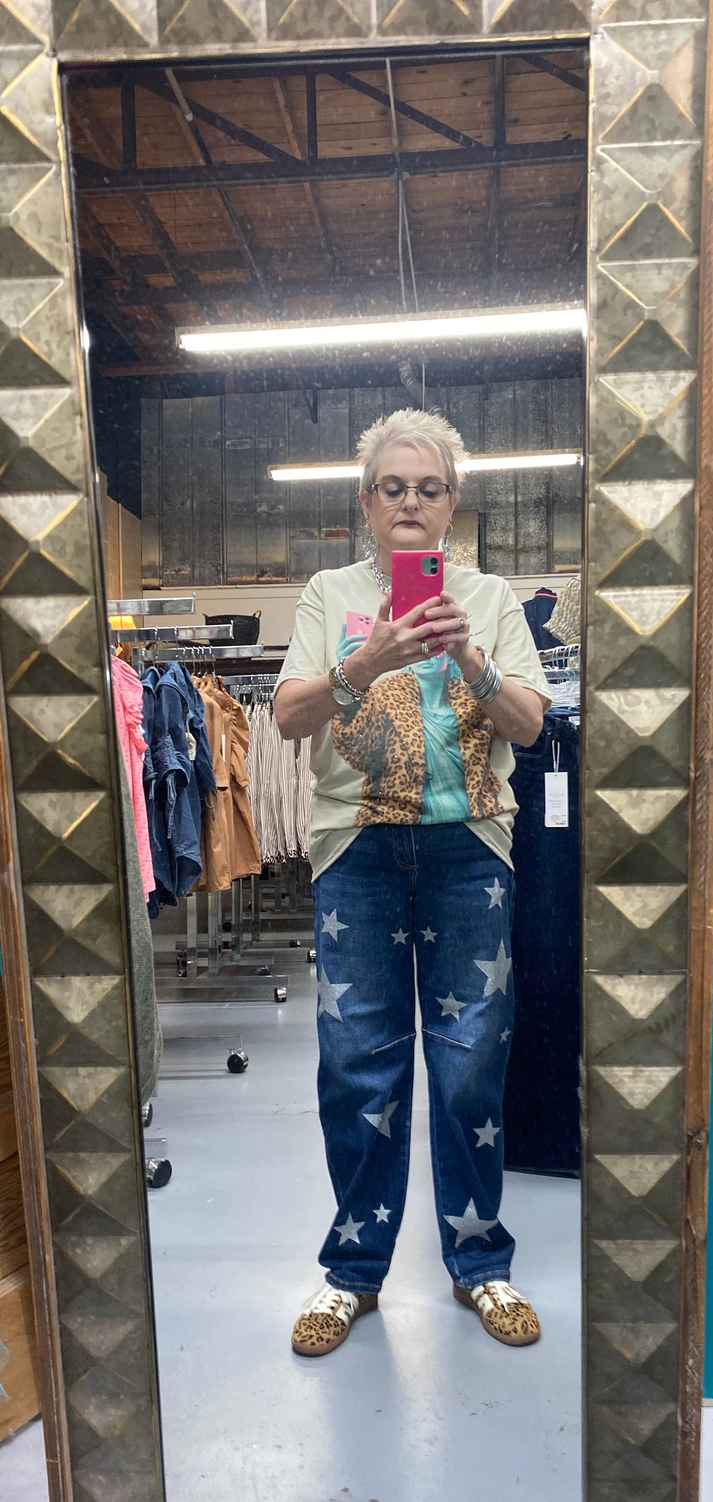 Statue of Liberty T-shirt embellished with bling