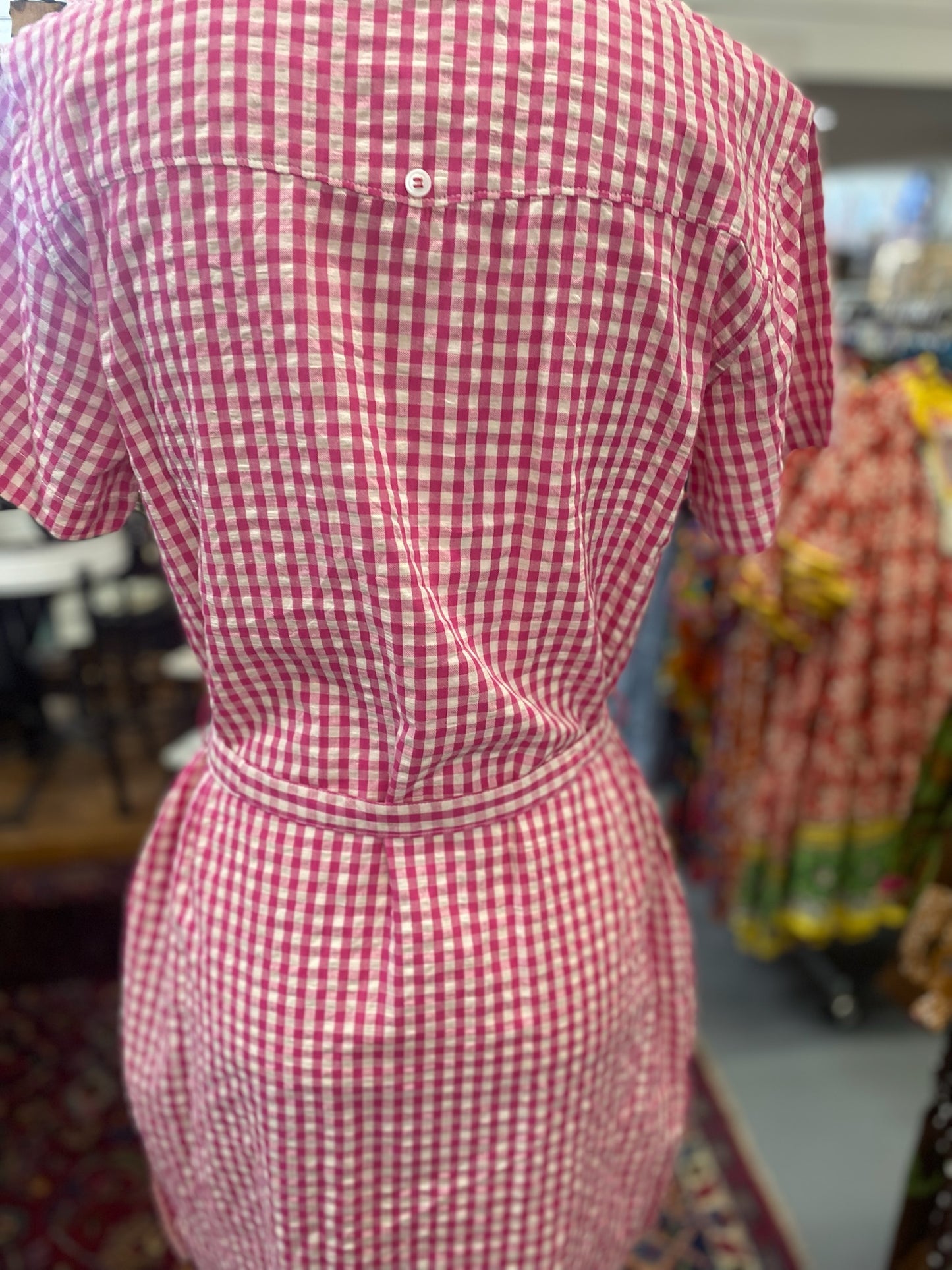 Dominga Dress in Pink Check