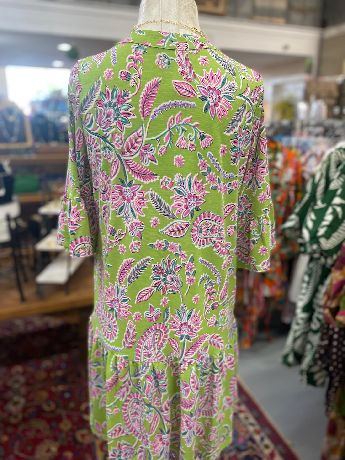 Morning Sage Dress with Pockets