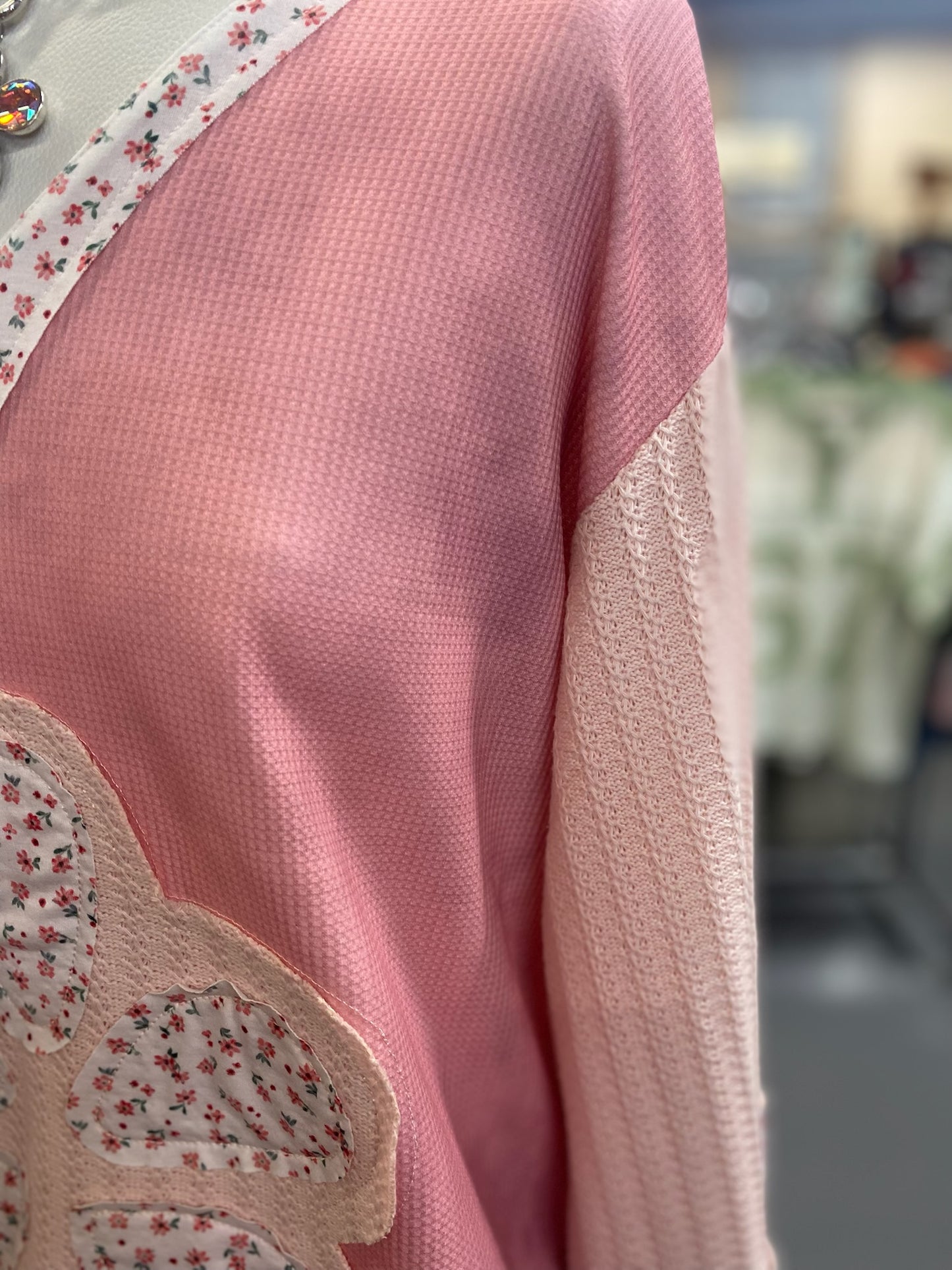 Blossom Waffle Top in pink