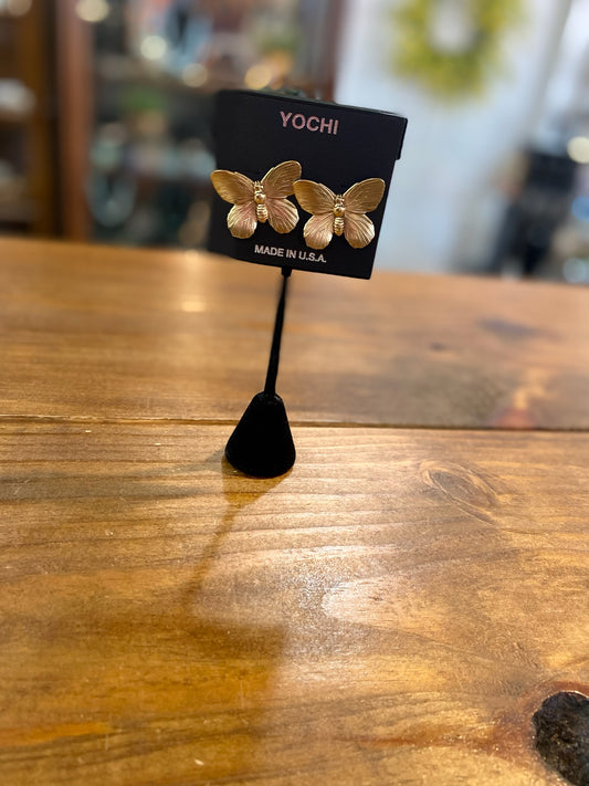 Gold Butterfly Earrings