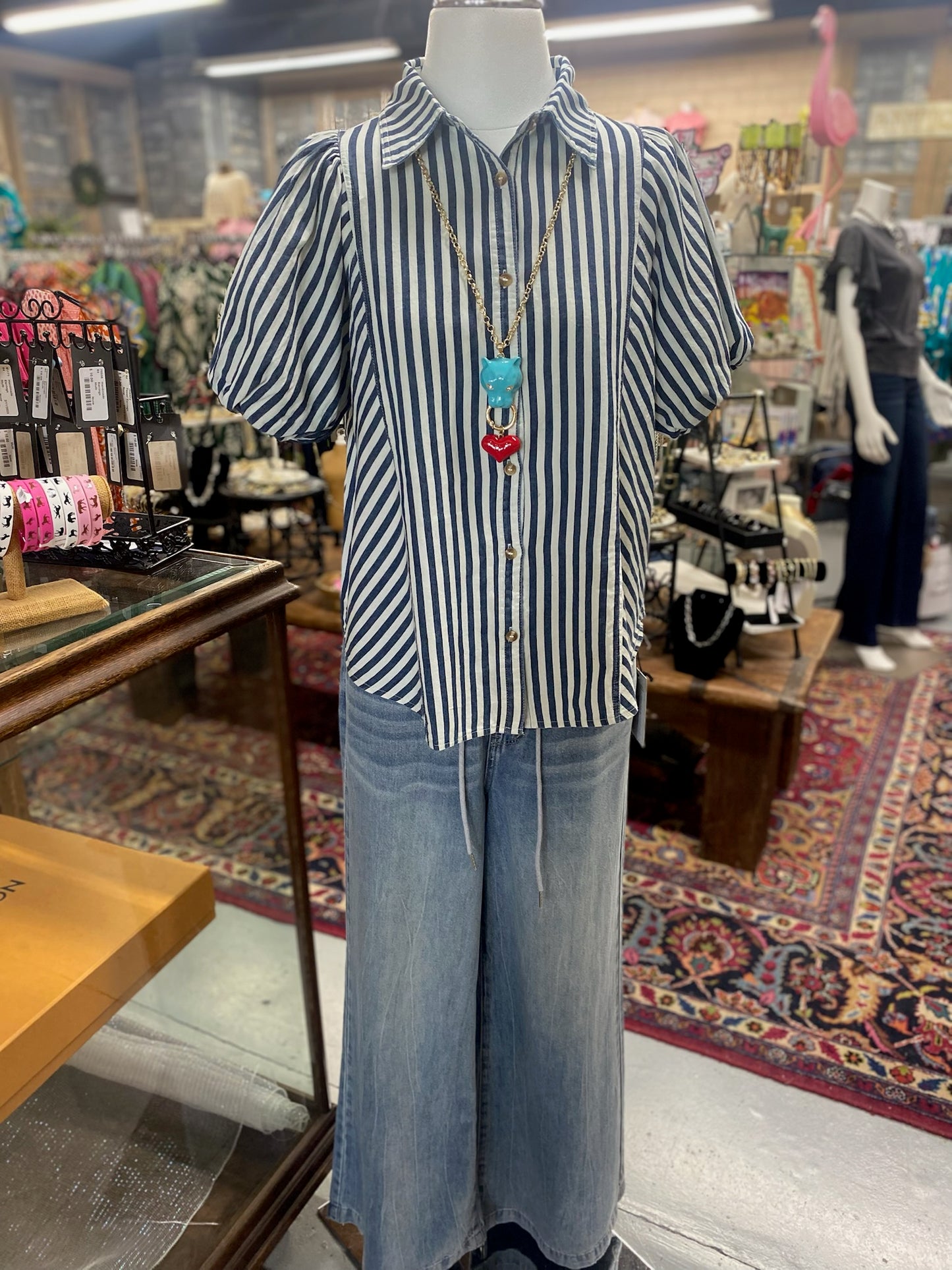 Sailor Top in Navy and White