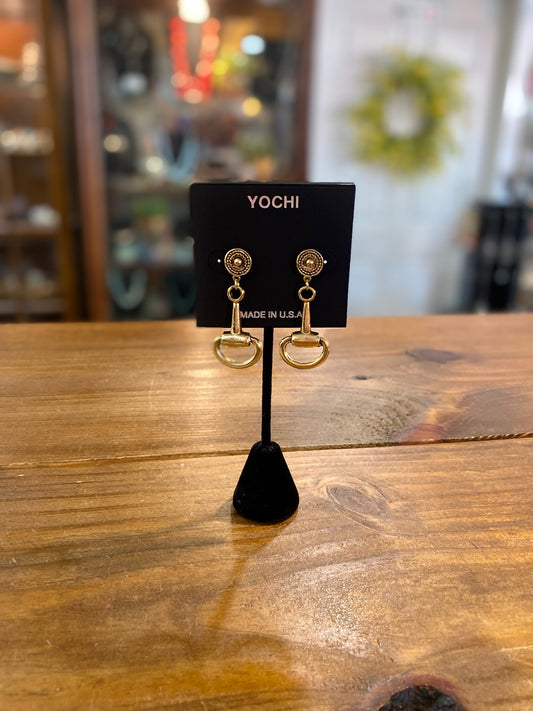 Gold Horse Bit Earrings