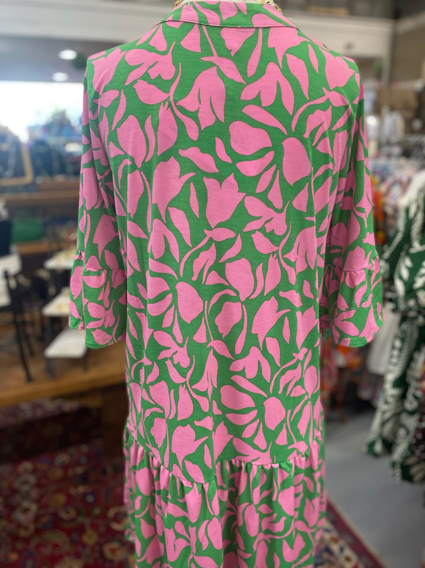 Liz Dress in Emerald with Pockets