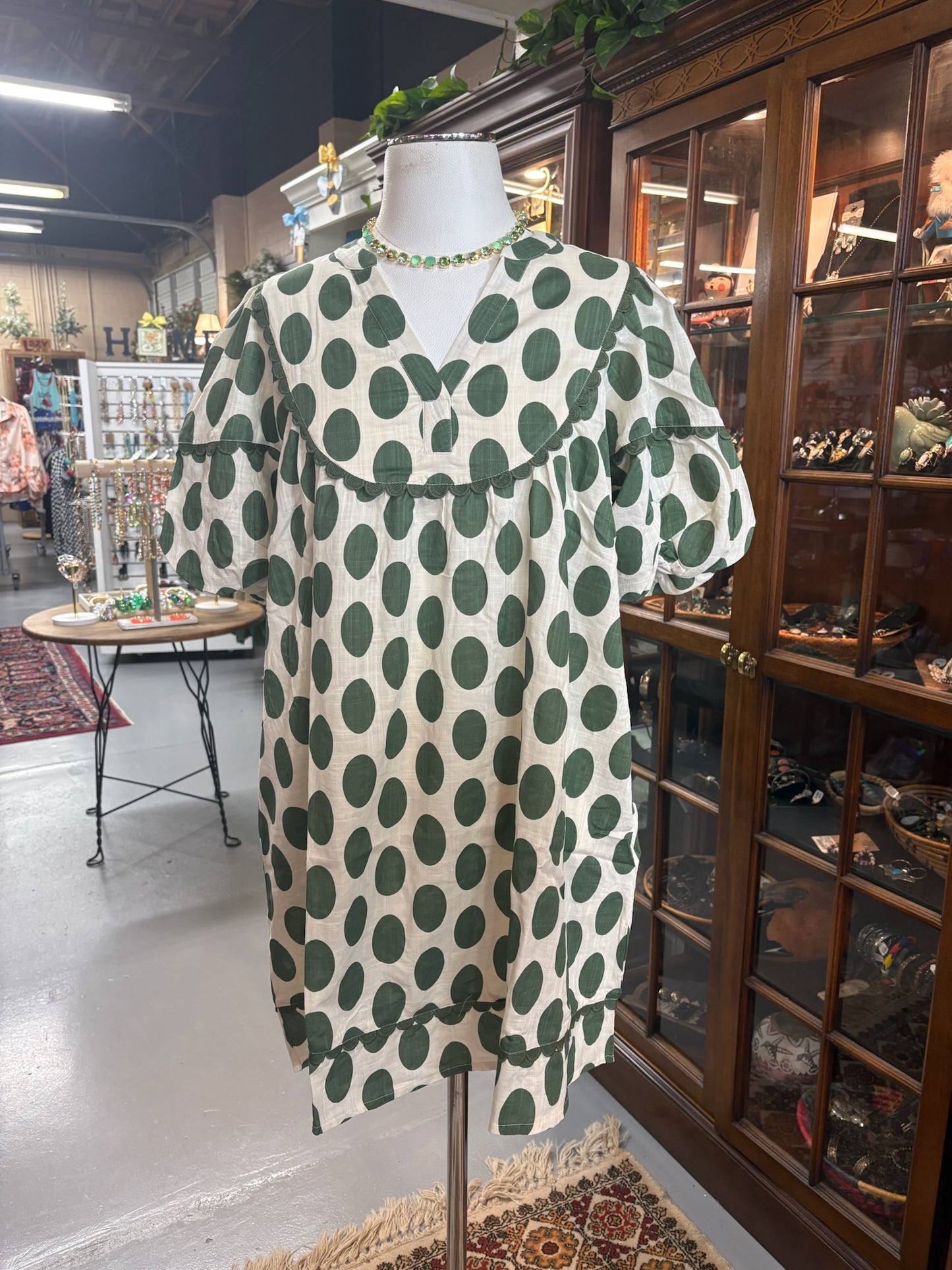 Bubbles Dress in Green with Pockets