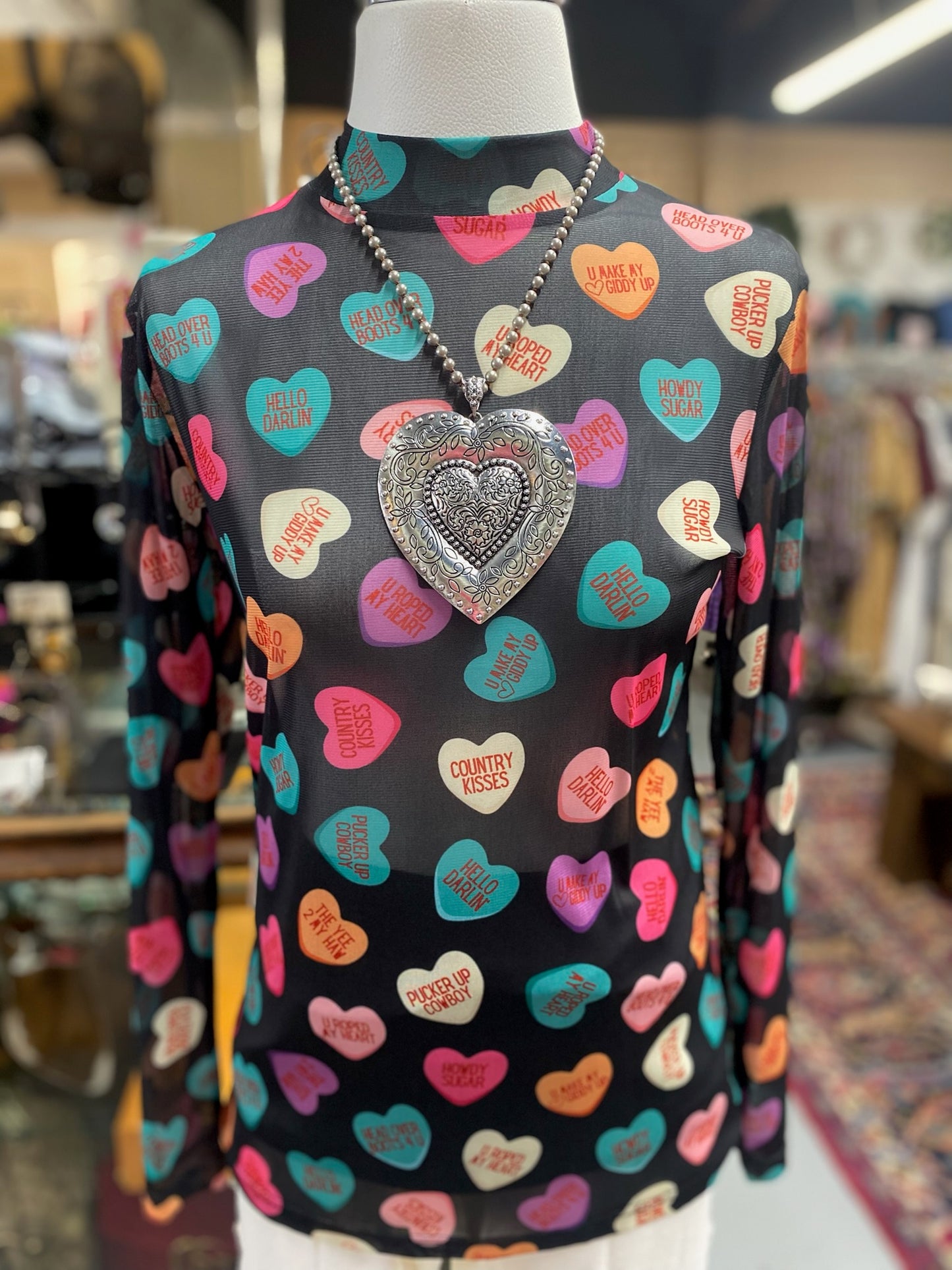 Sweetheart Mesh Top