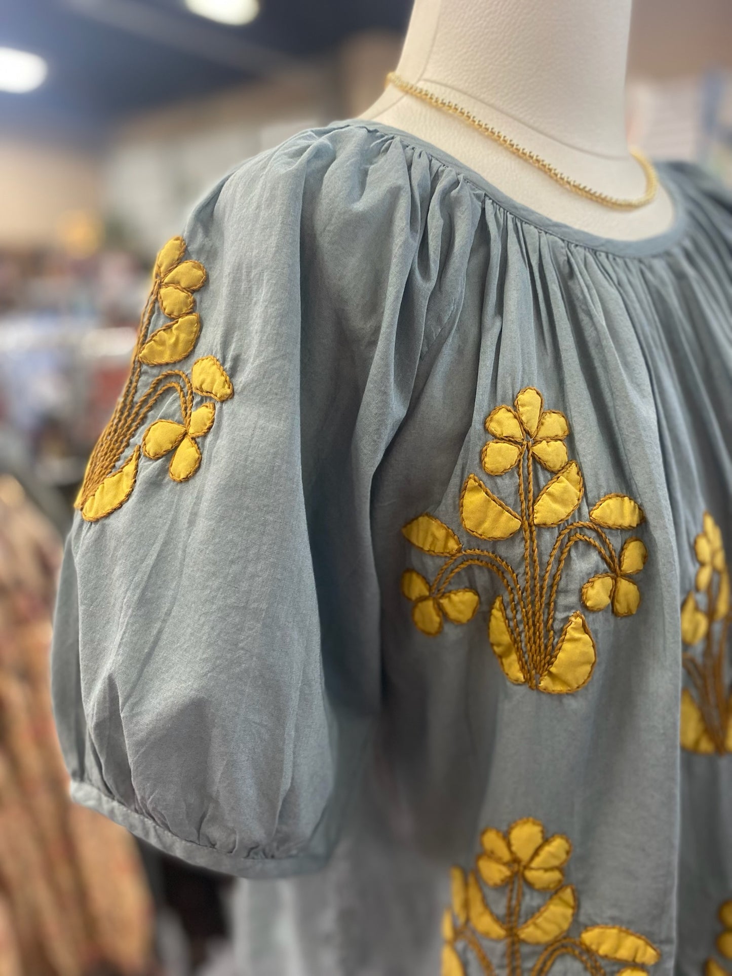 Appliqué Peasant Top