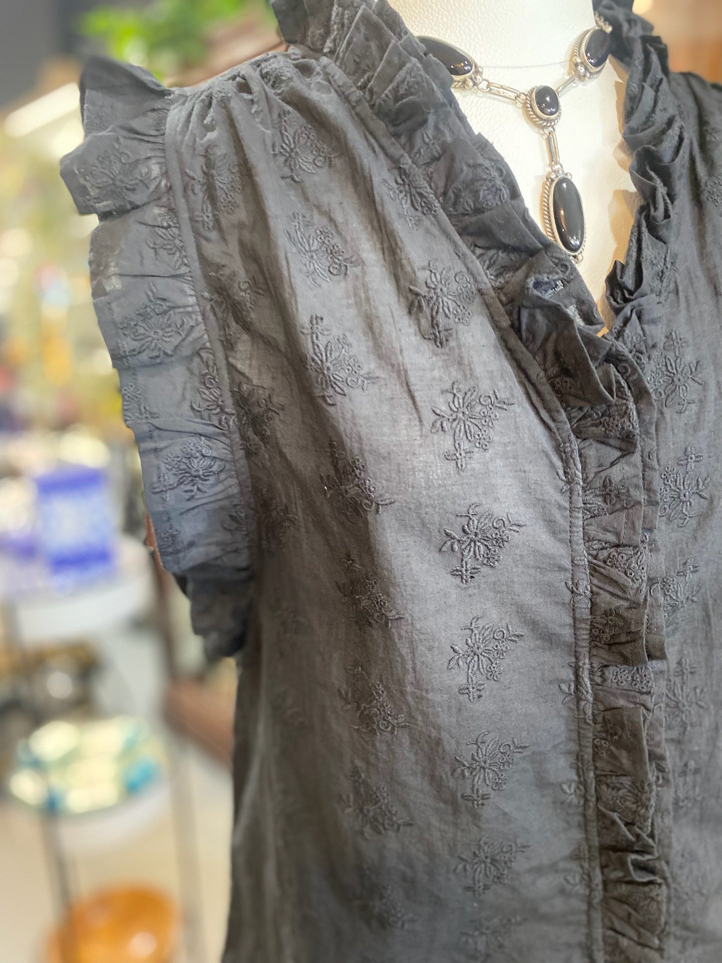 Eyelet Ruffled Top