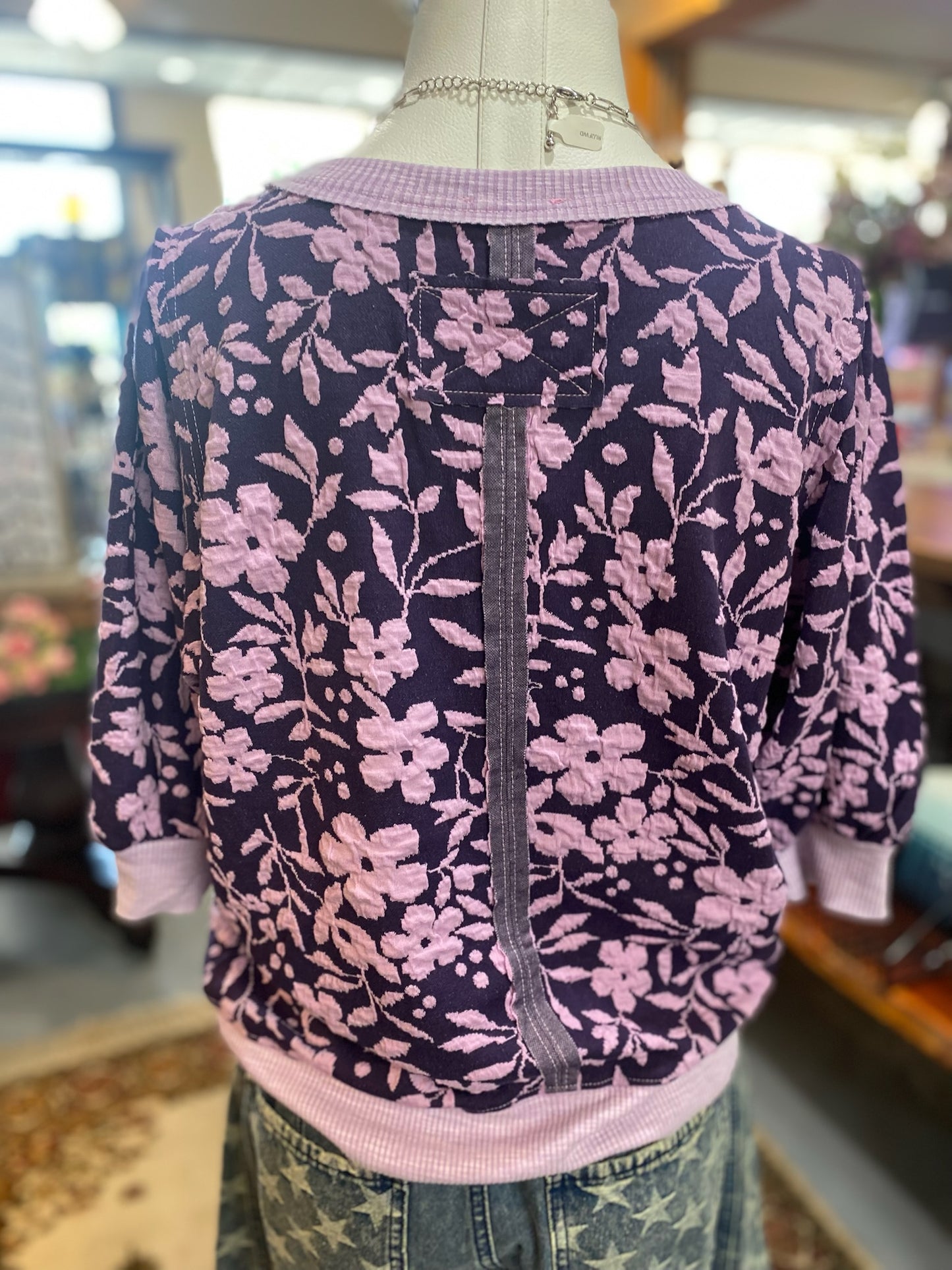 Flower Pattern Purple Top