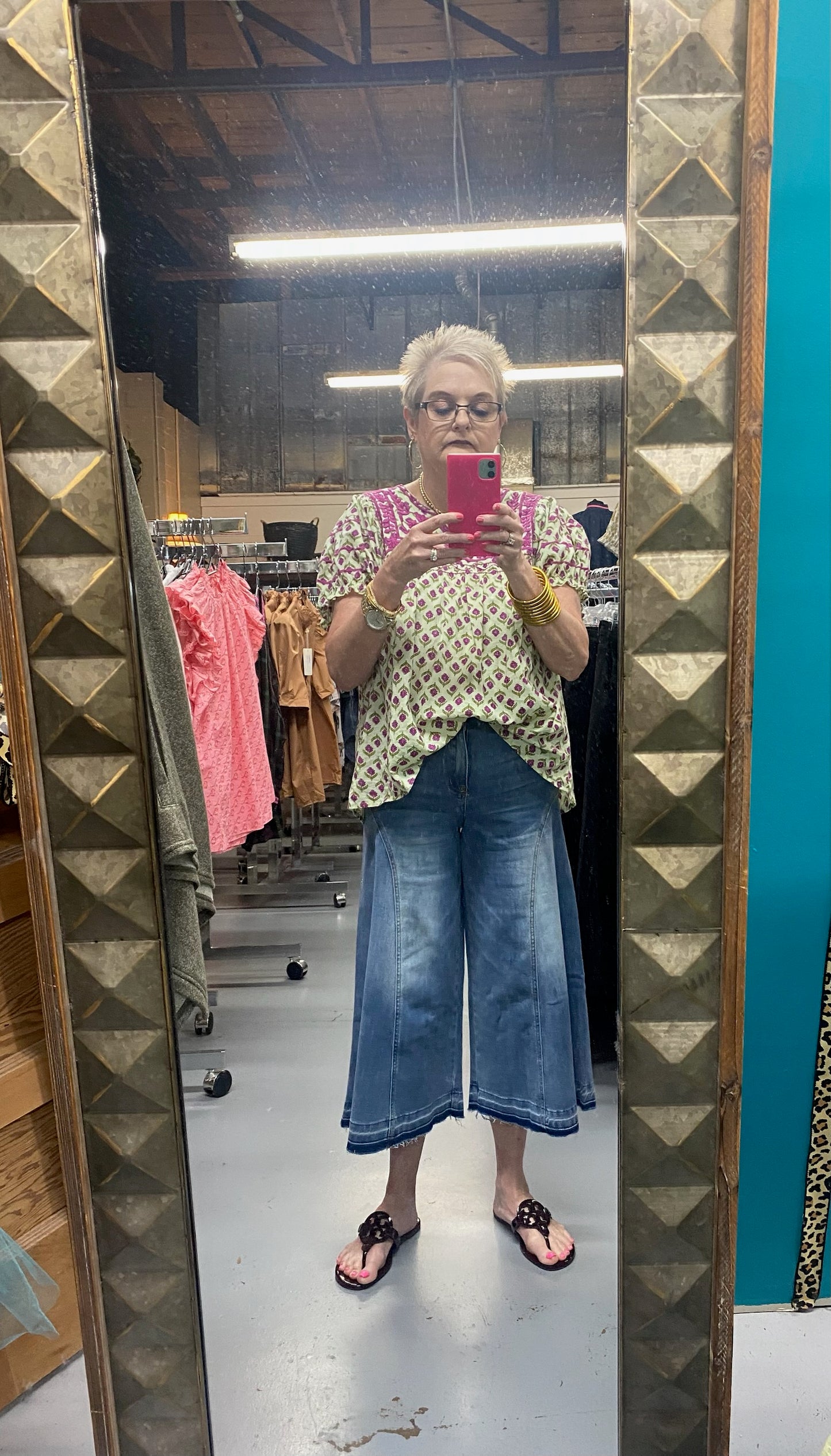 Washed Denim Pants