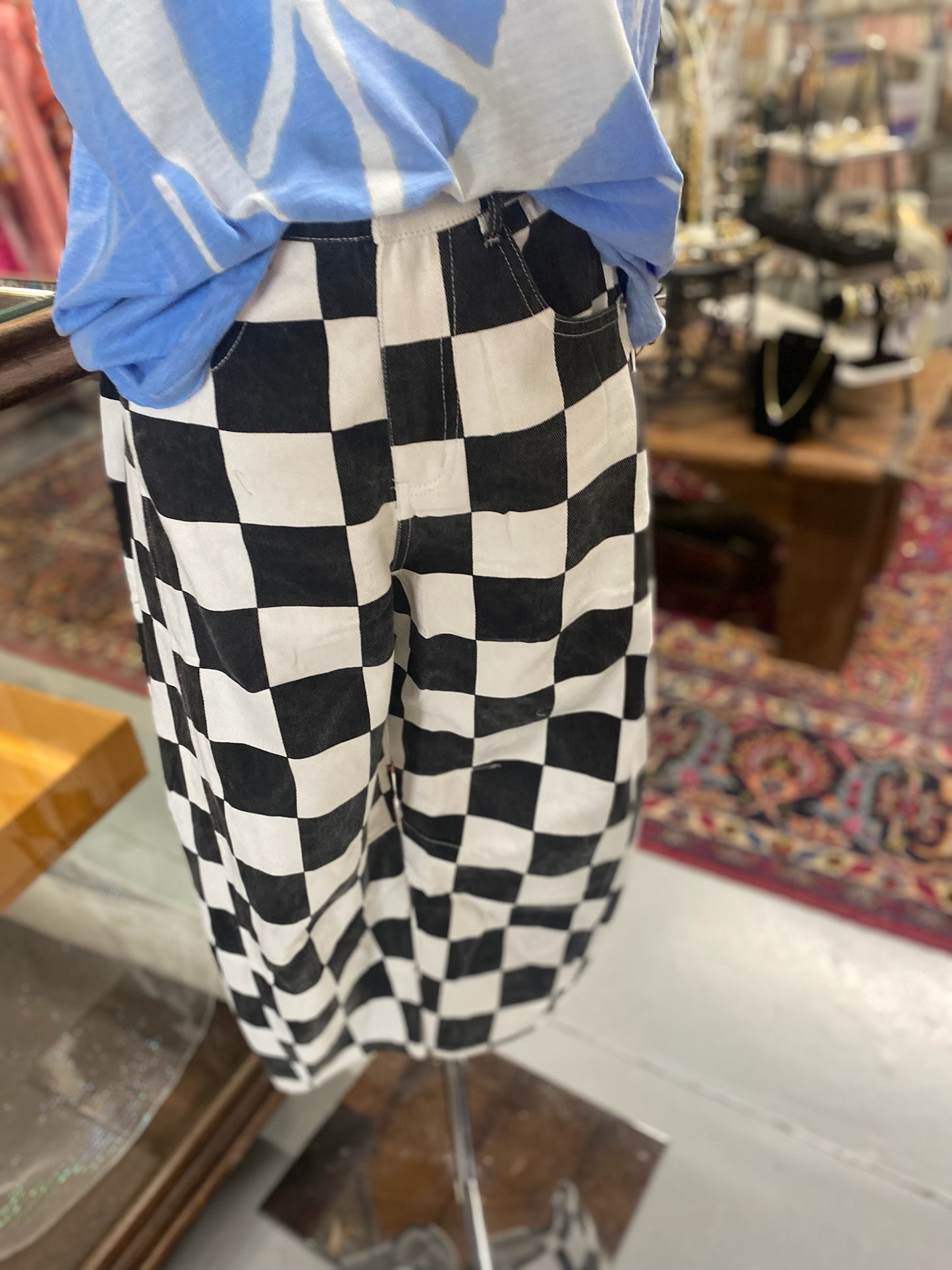Checkered Pants white and black