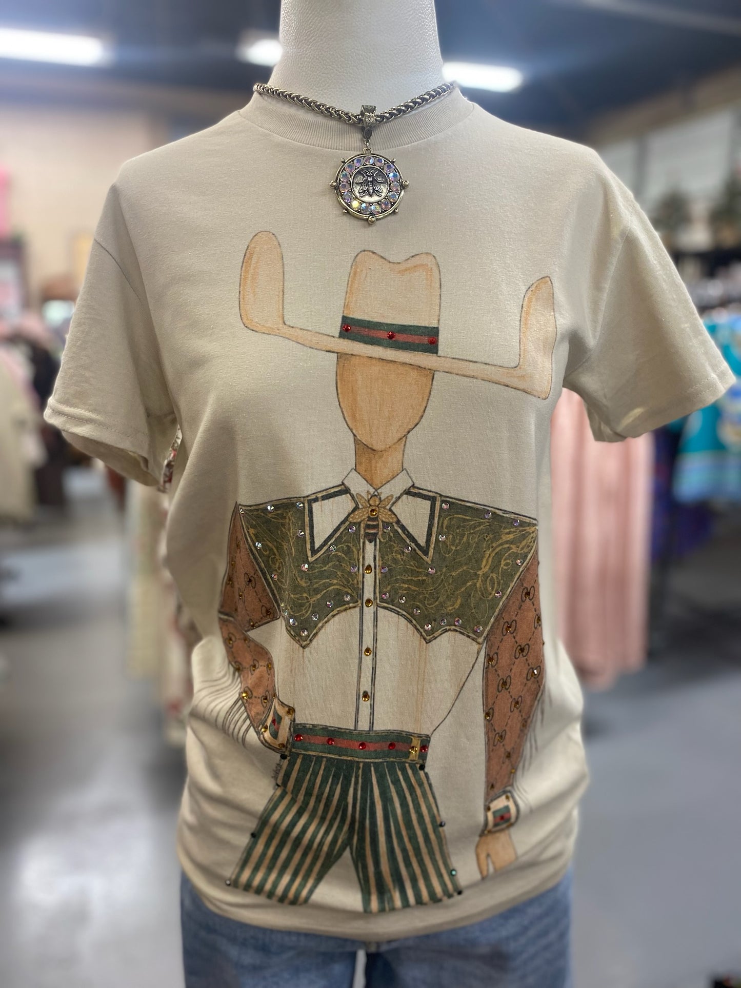 Jeweled Cowboy T-Shirt with embellishments