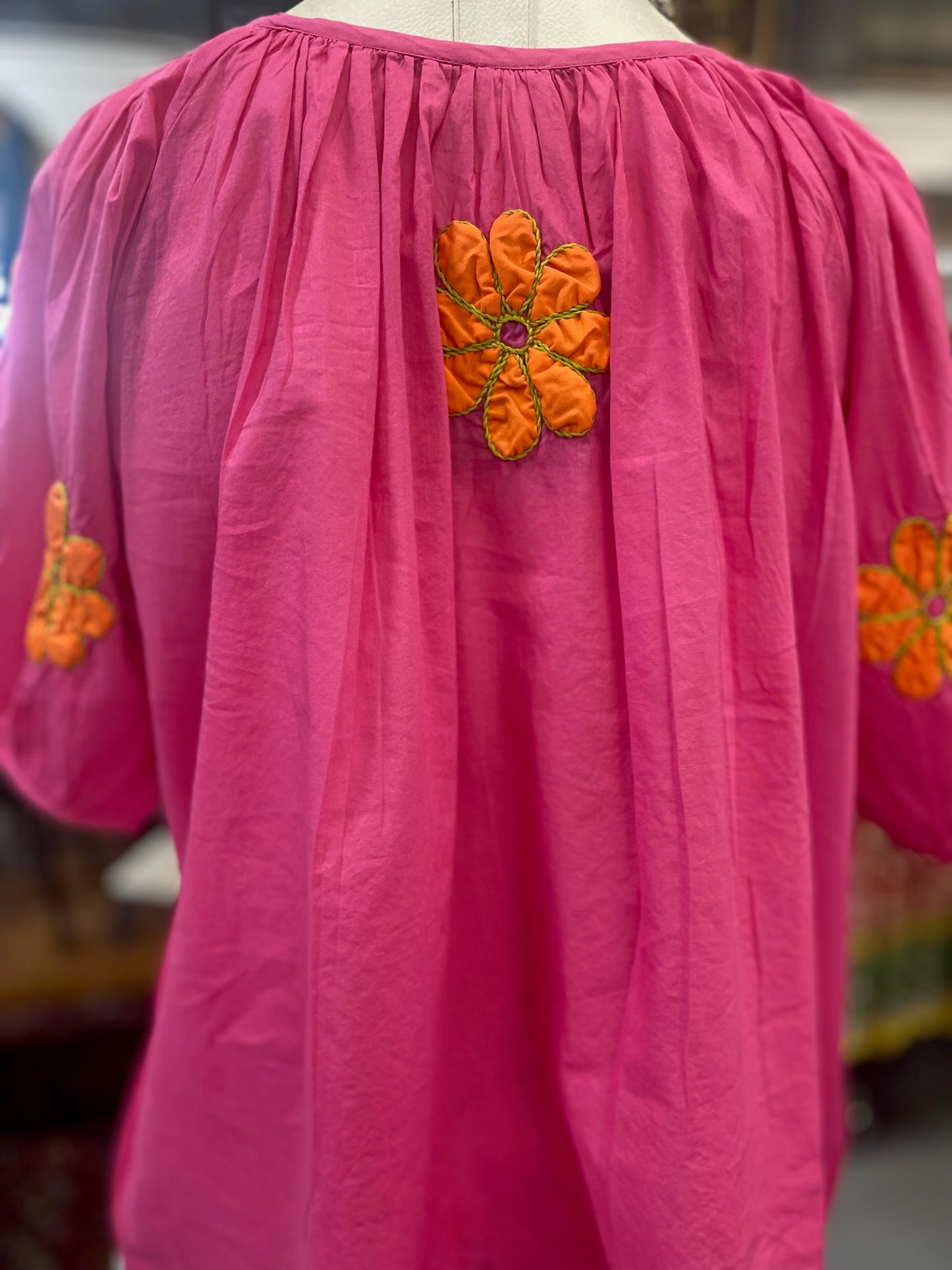 Daisy Appliqué Top in Pink