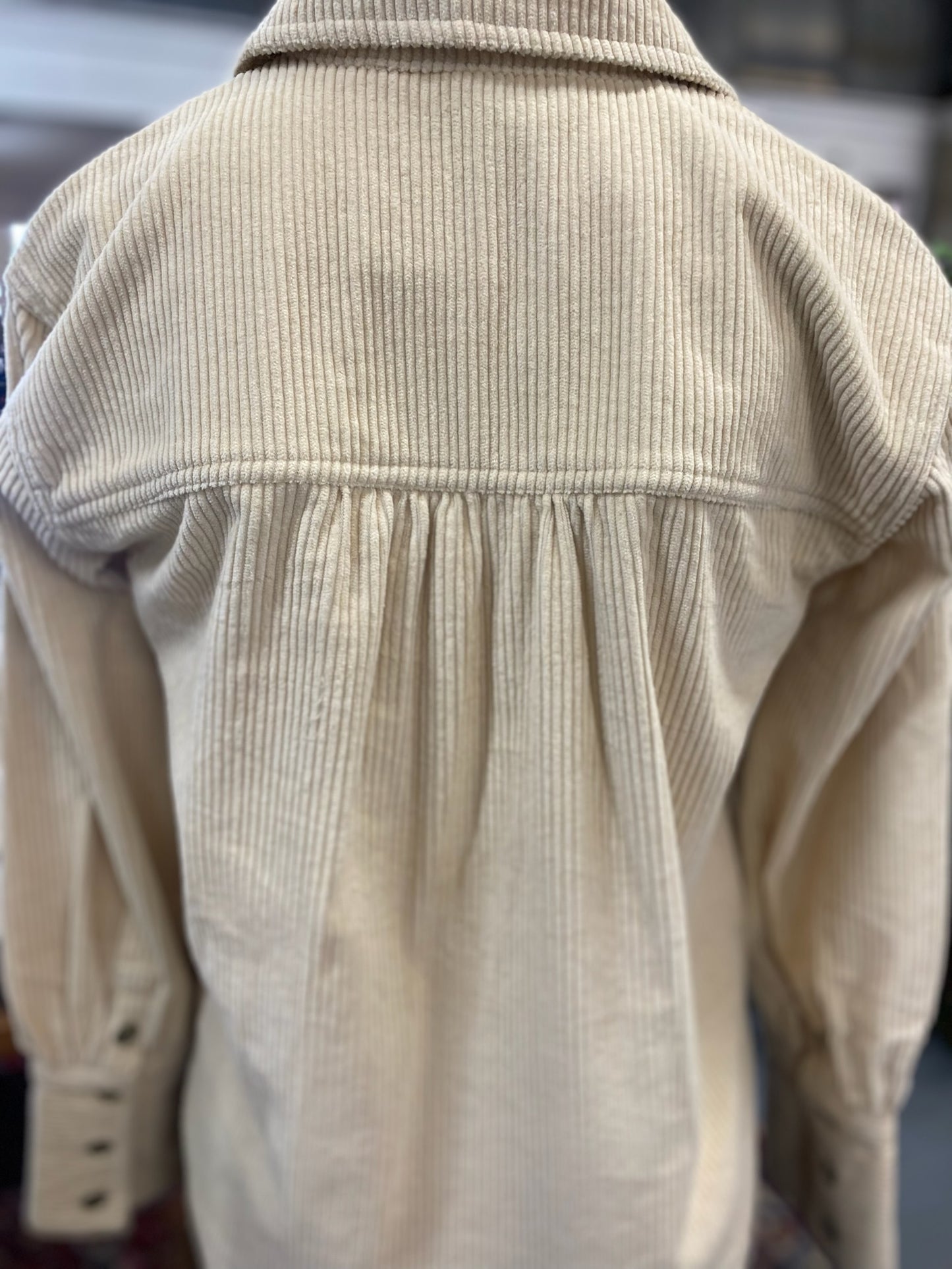 Corduroy Popover in Ivory with Pockets
