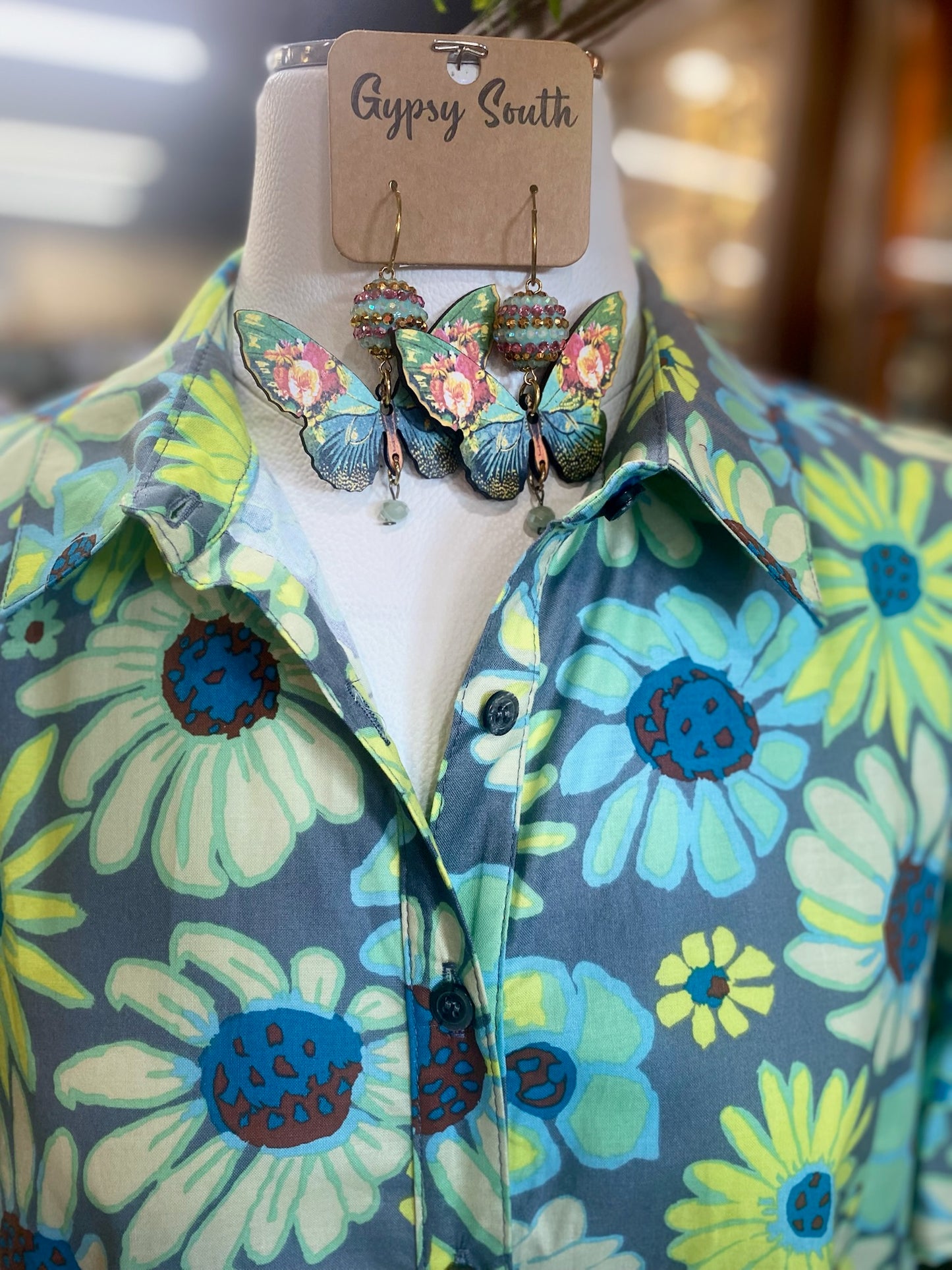 Neon Blooms Shirt Dress with Pockets