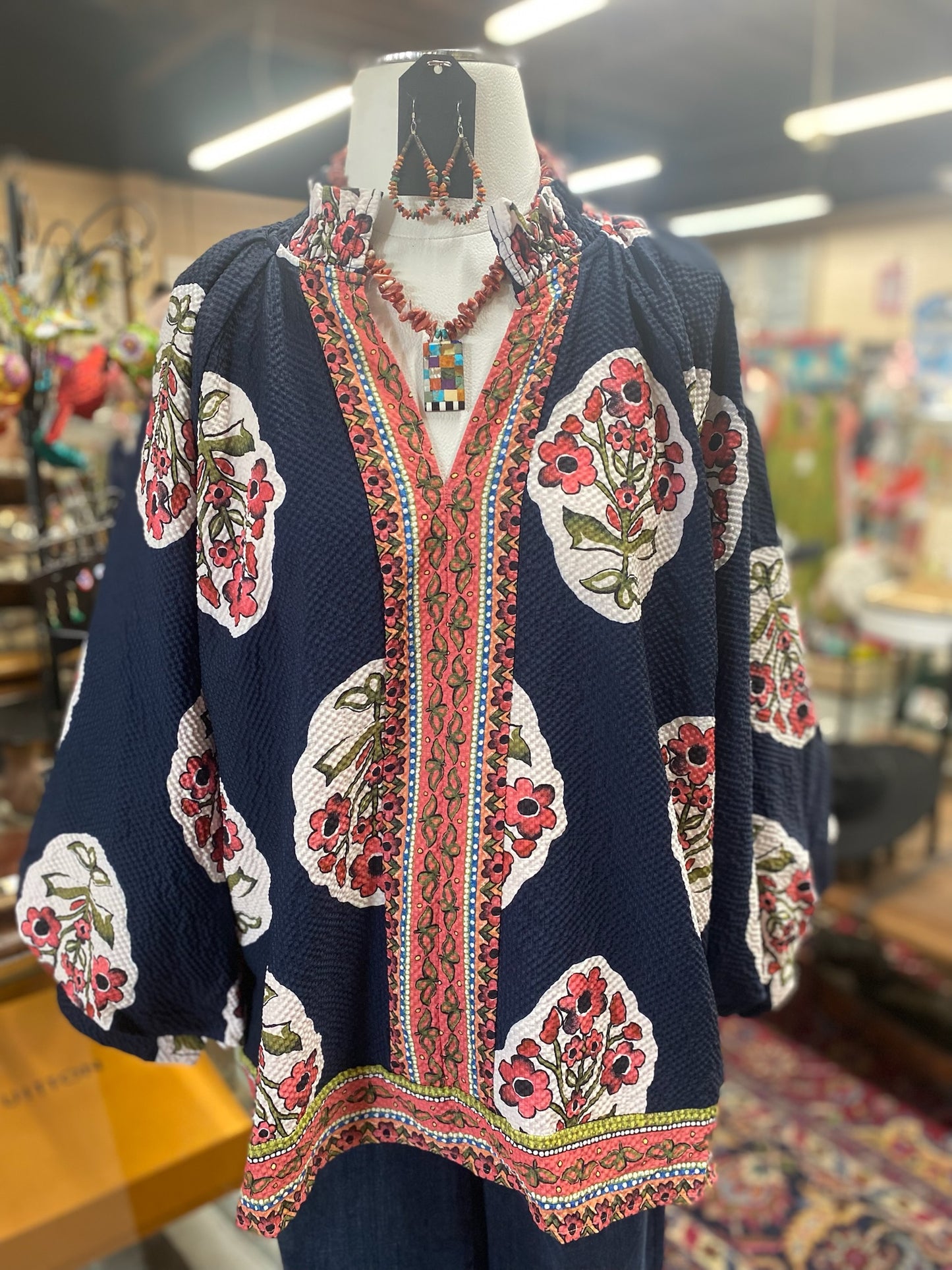 Navy Mix Top