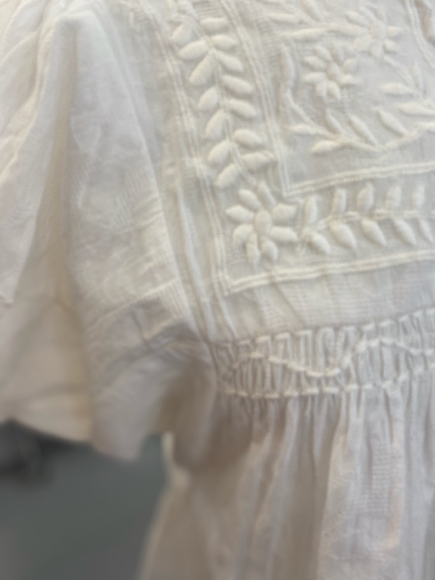 White Patsy Top with Embroidery