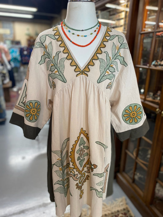 Boho Embroidered Dress