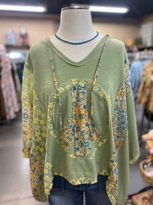 Peace Floral Top