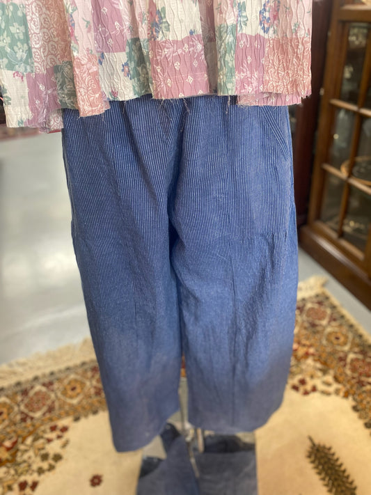 Wide Leg Linen Pant in Denim