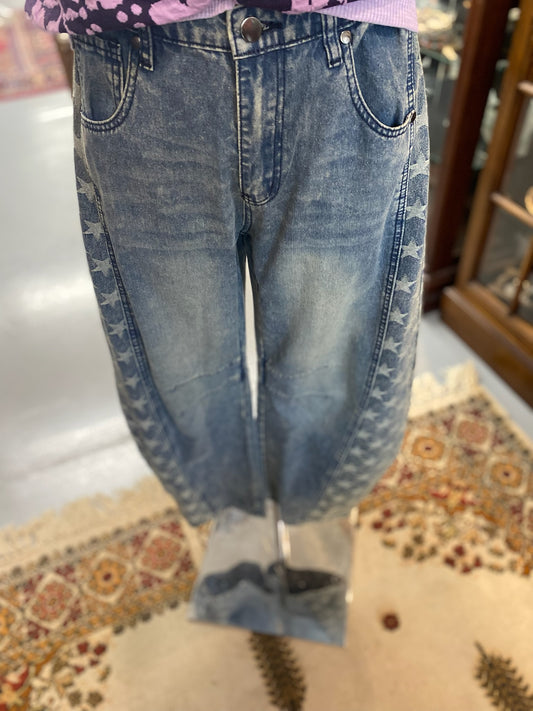 Star Mix Wash Barrel Jeans