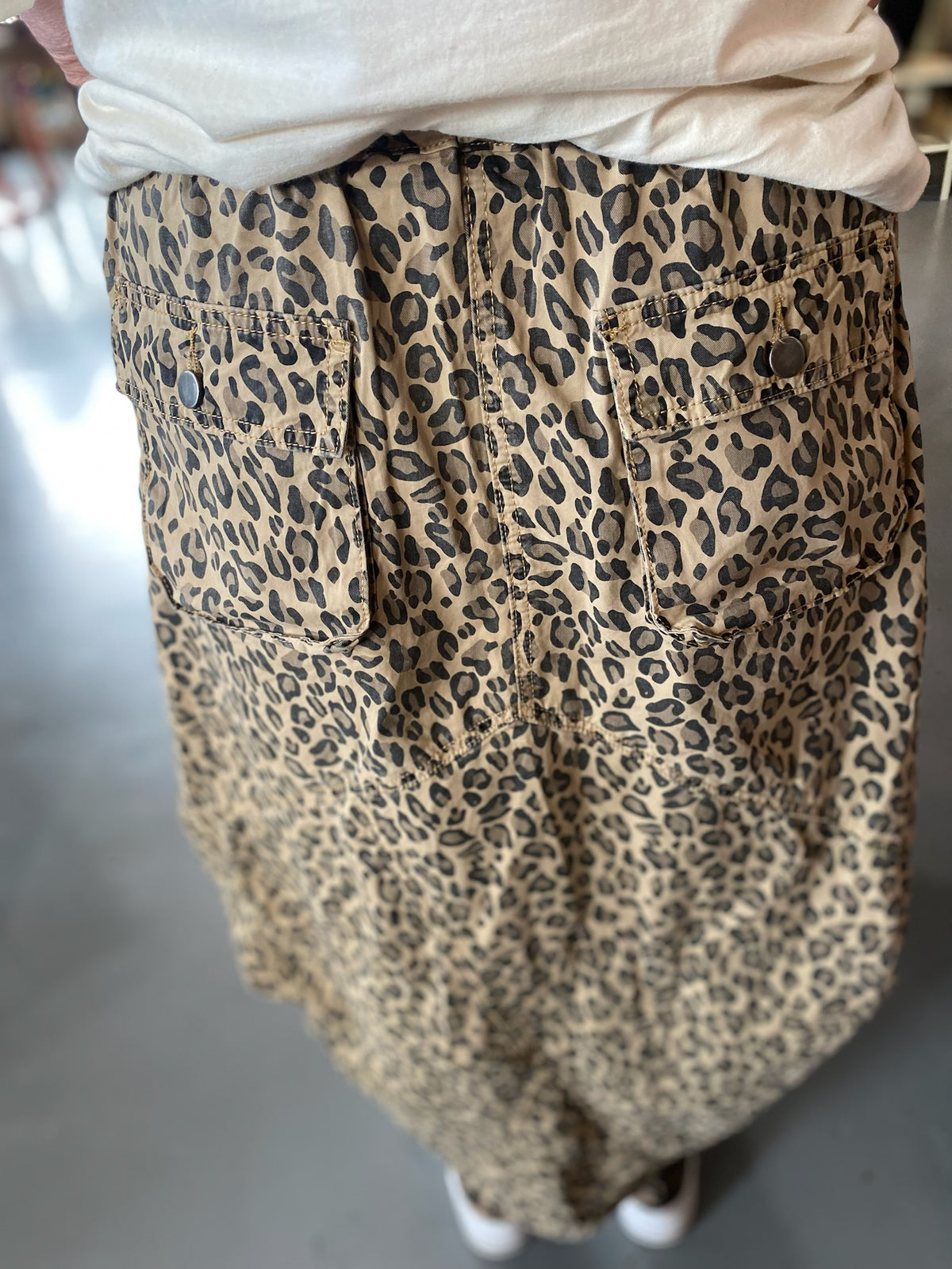 Leopard Ballon Skirt with drawstring and pockets