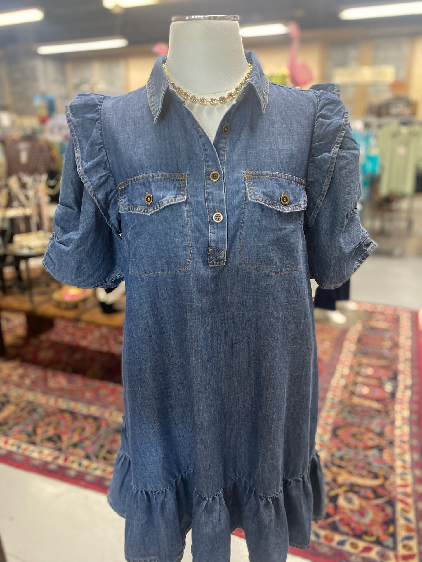 Izzy Denim Dress with Pockets