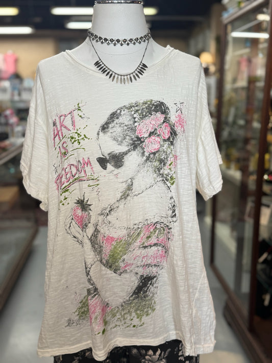 Worn and Weathered Tee with Distressing