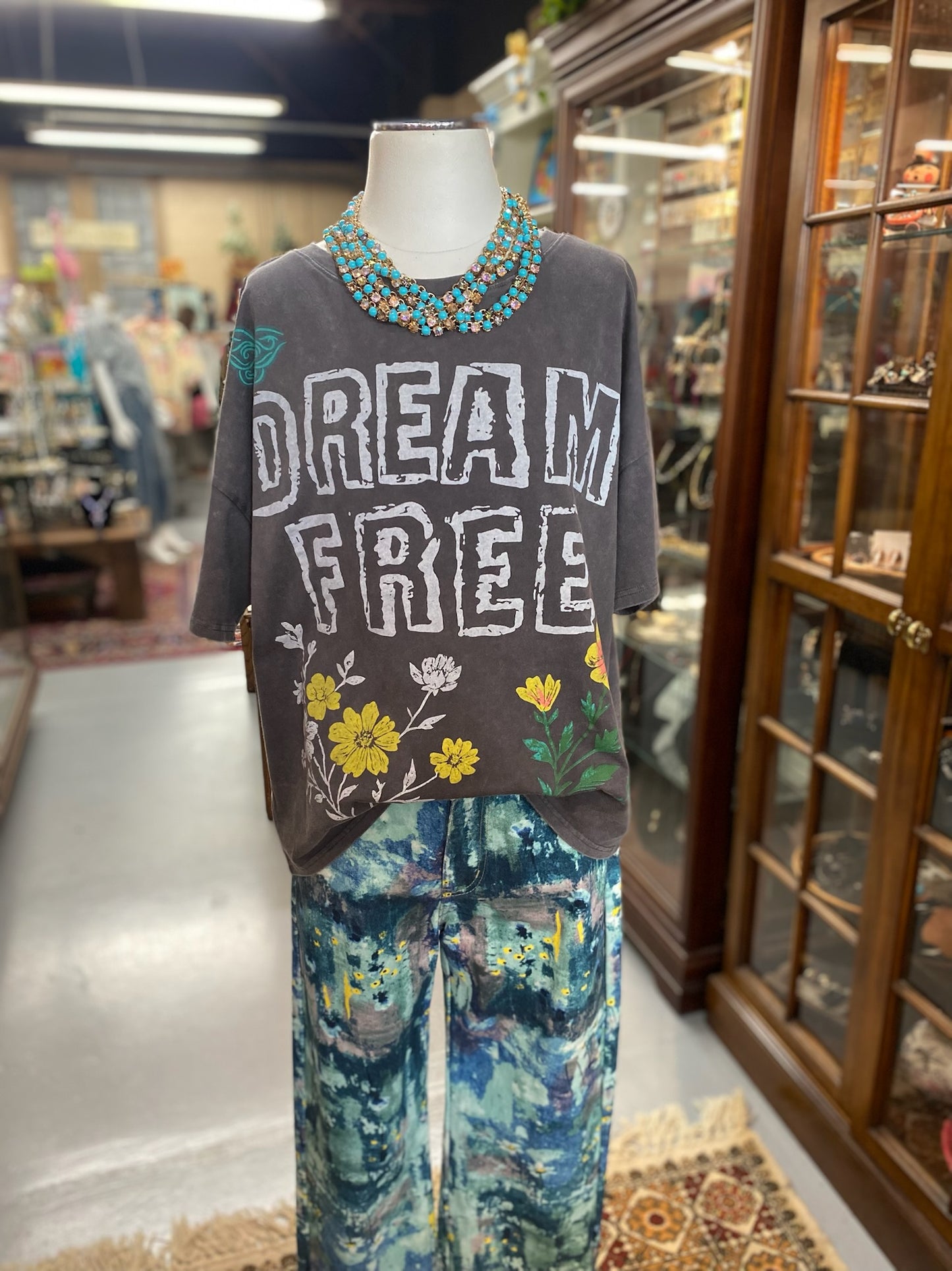 Dream Free Mineral Wash T-shirt in Charcoal