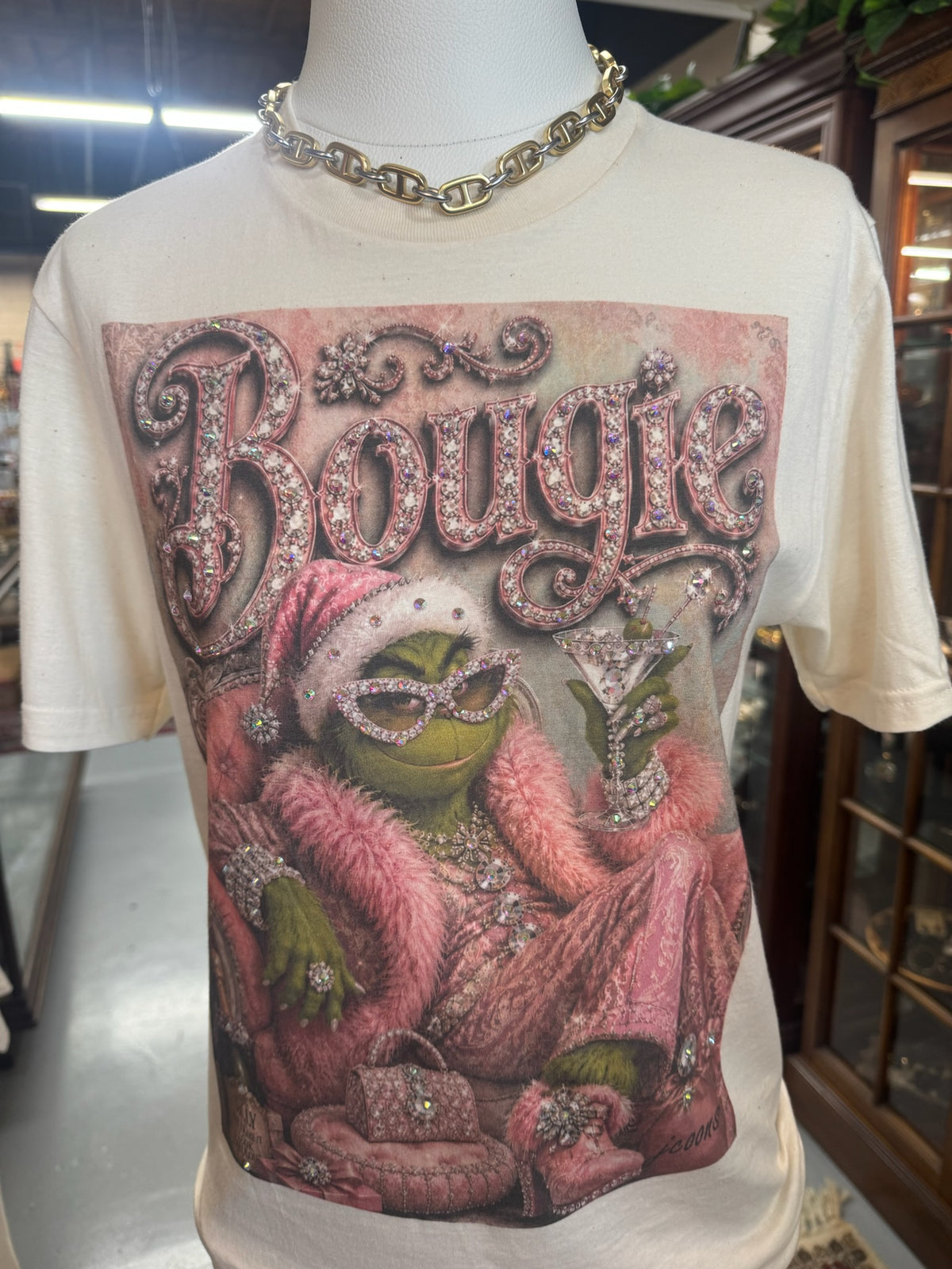 Bougie Grinch with embellishment