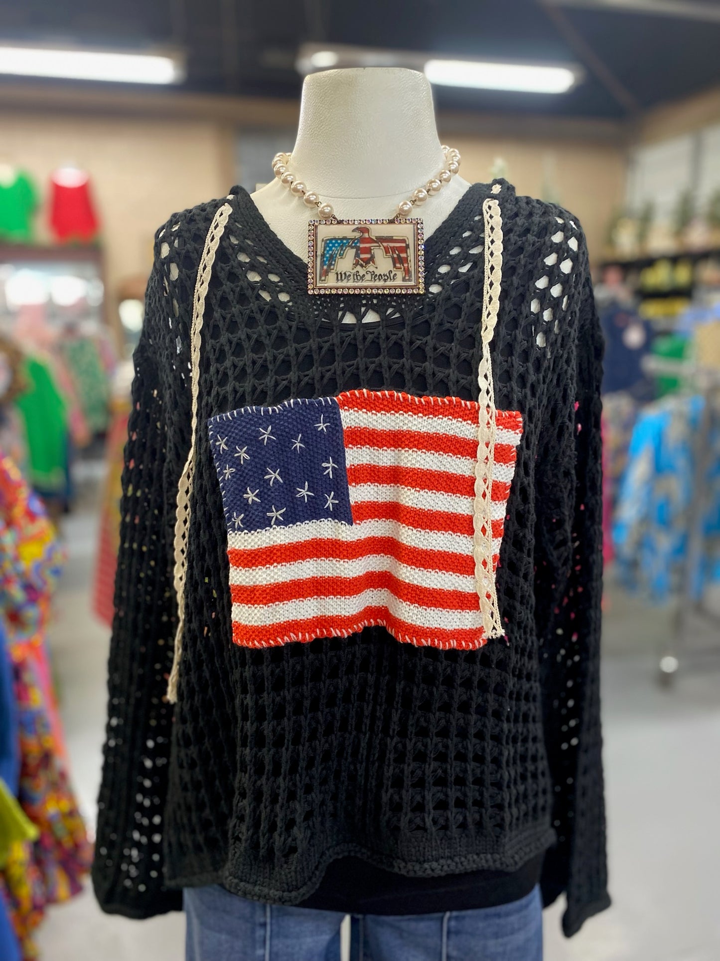 Flag Sweater in Black