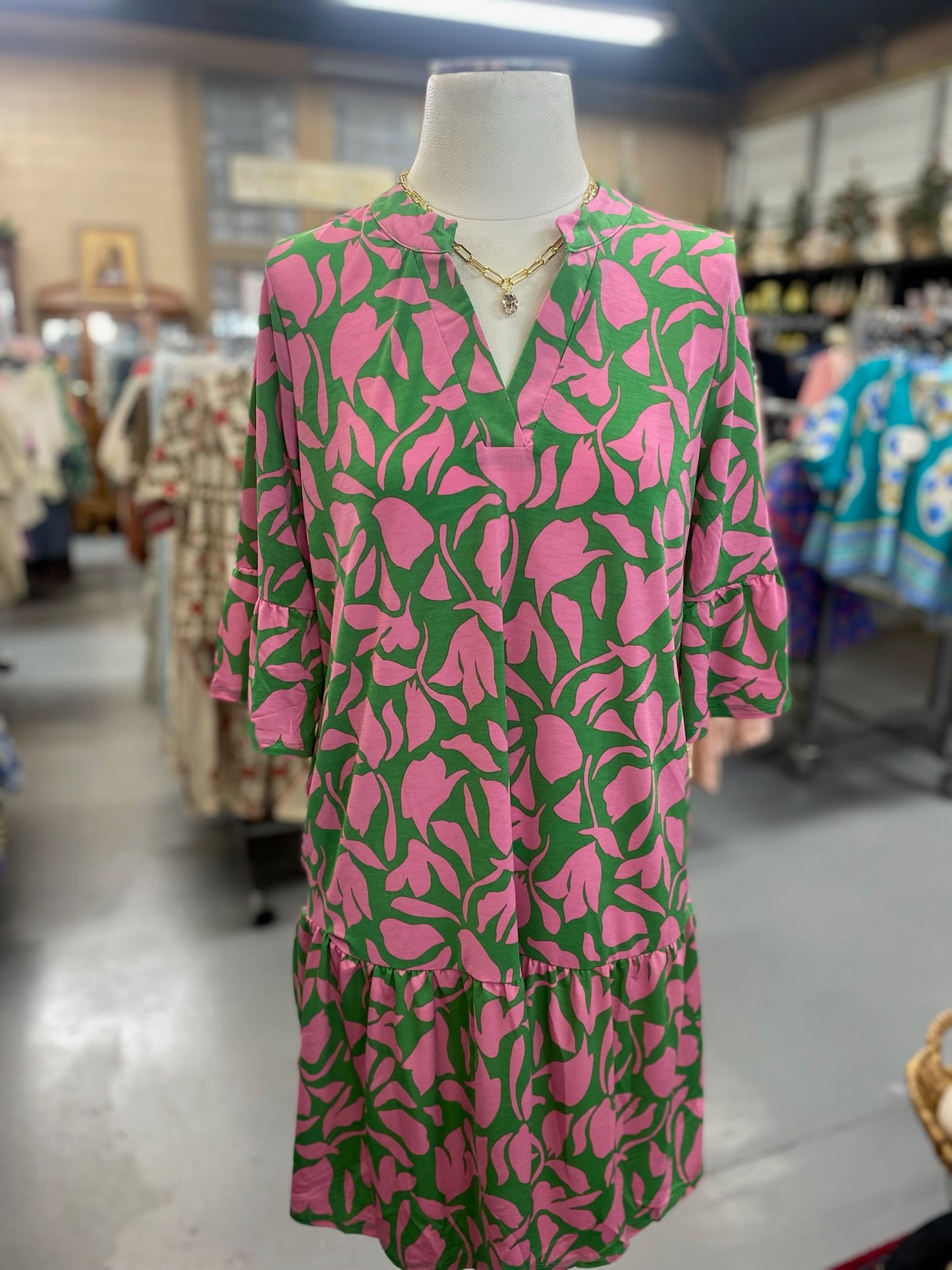 Liz Dress in Emerald with Pockets