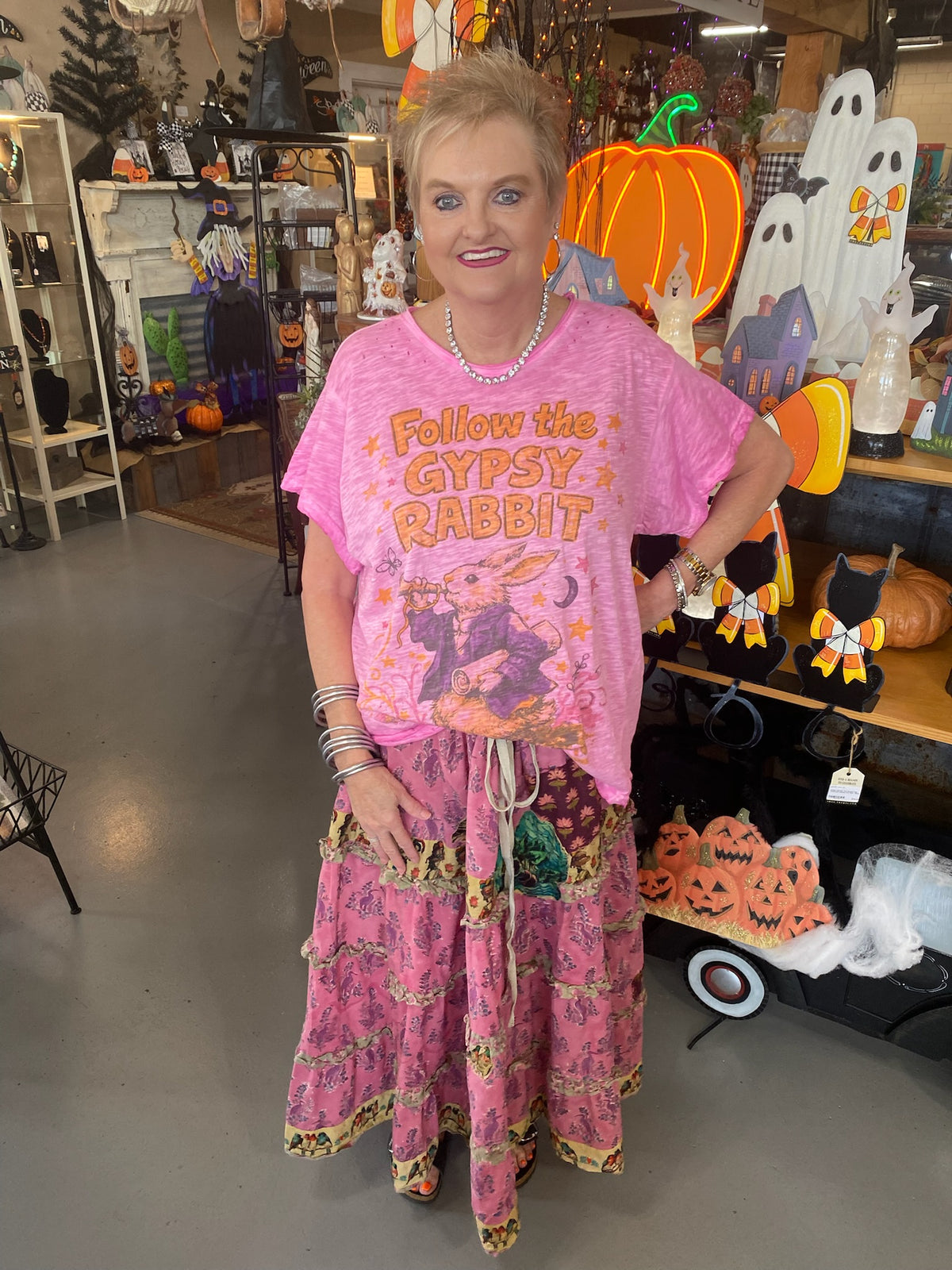 Dune light skirt in pink with pockets and drawstring