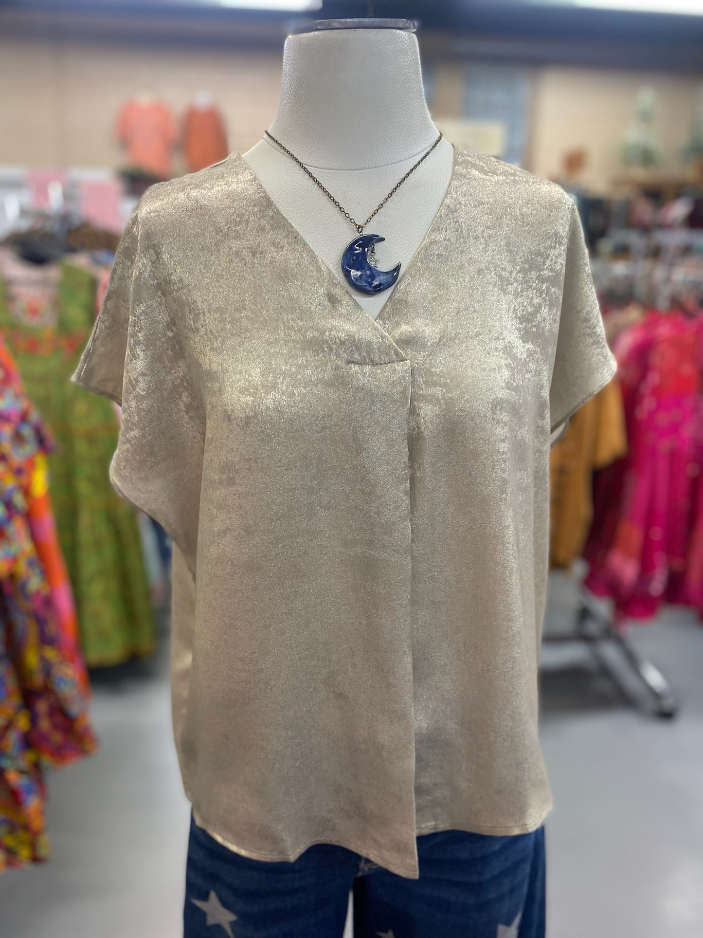 Sylvia Top in Metallic Silver