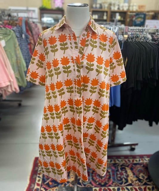 Blooming Tulips Dress in Blush with Pockets