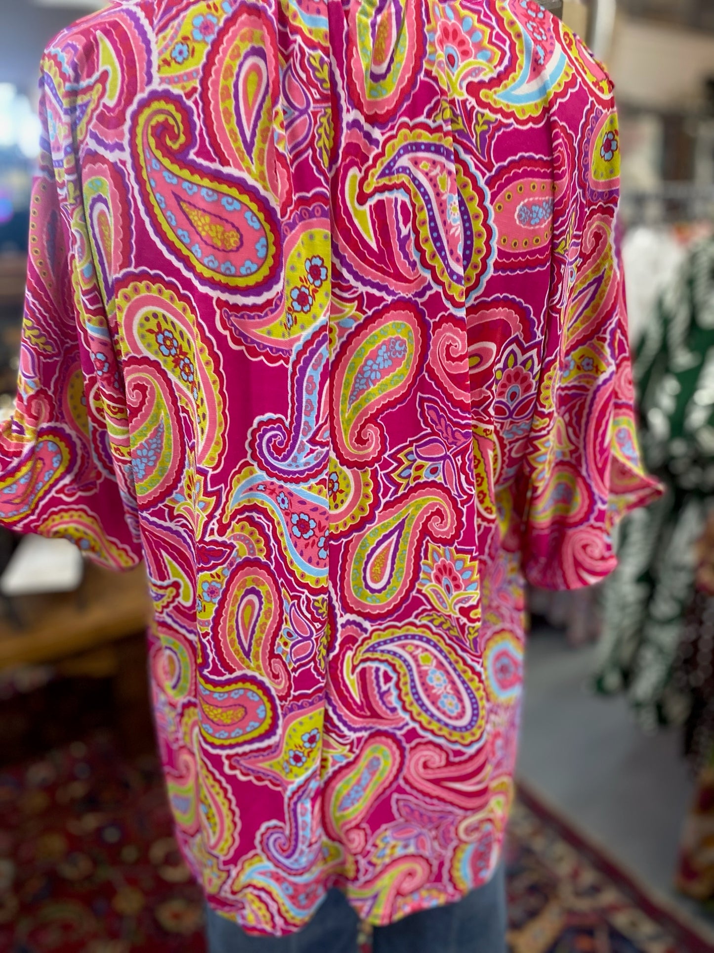 Paisley Pink Top in Hot Pink