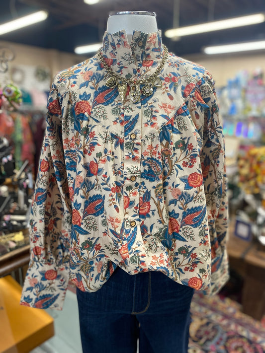 Jenna Top with Wooden Buttons
