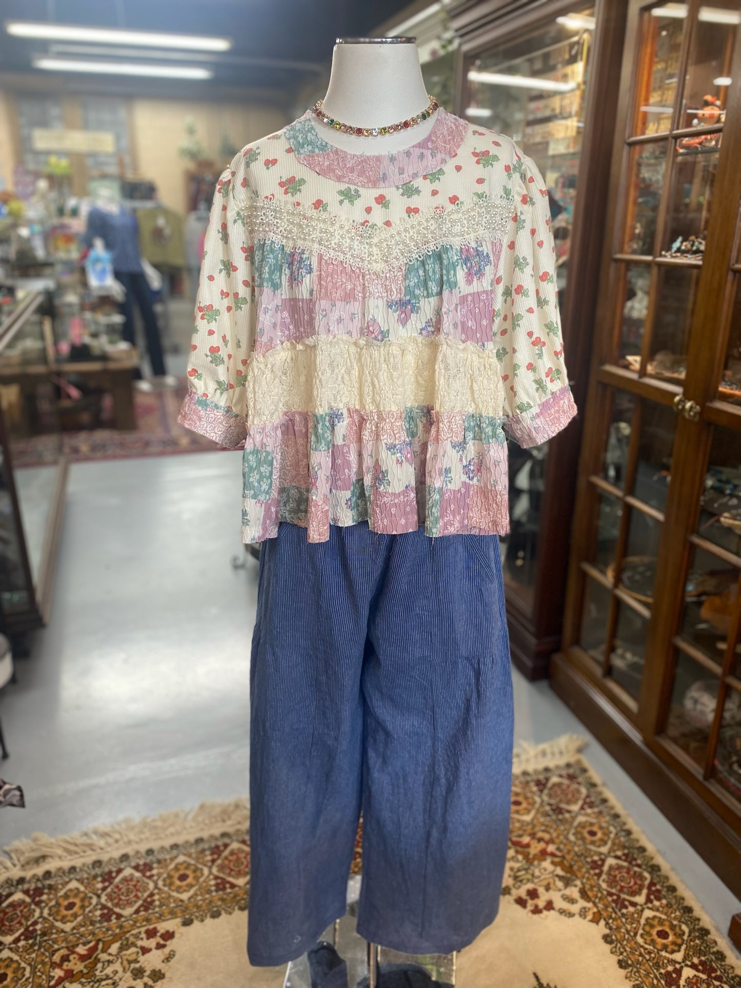 Wide Leg Linen Pant in Denim