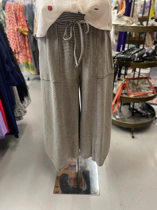 Pin Stripe Mineral Washed Palazzo Pants