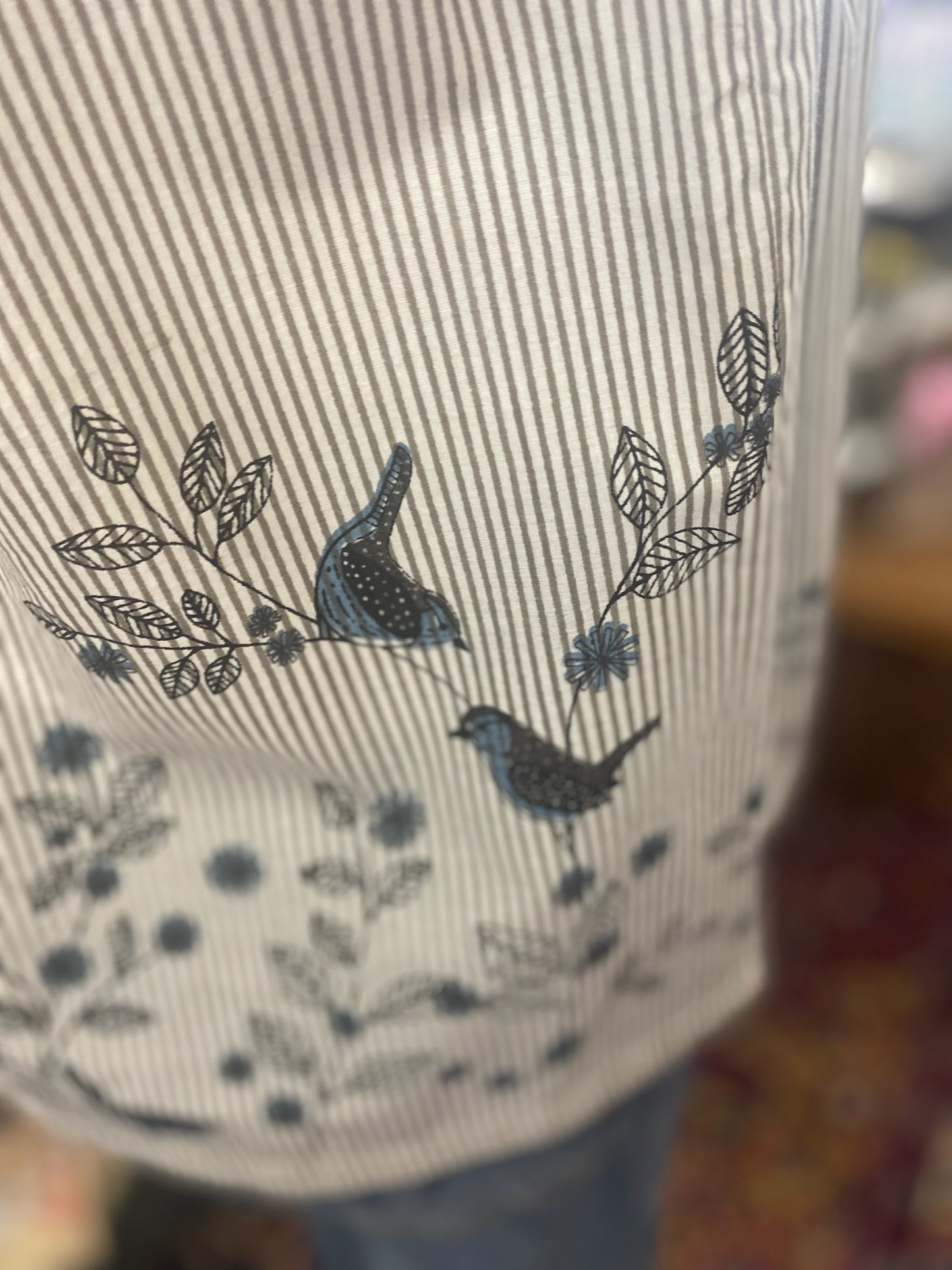 Bird Border Top with smocking
