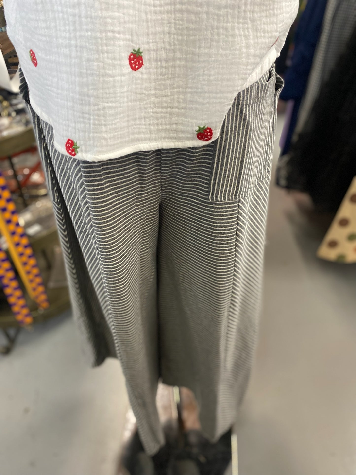 Pin Stripe Mineral Washed Palazzo Pants