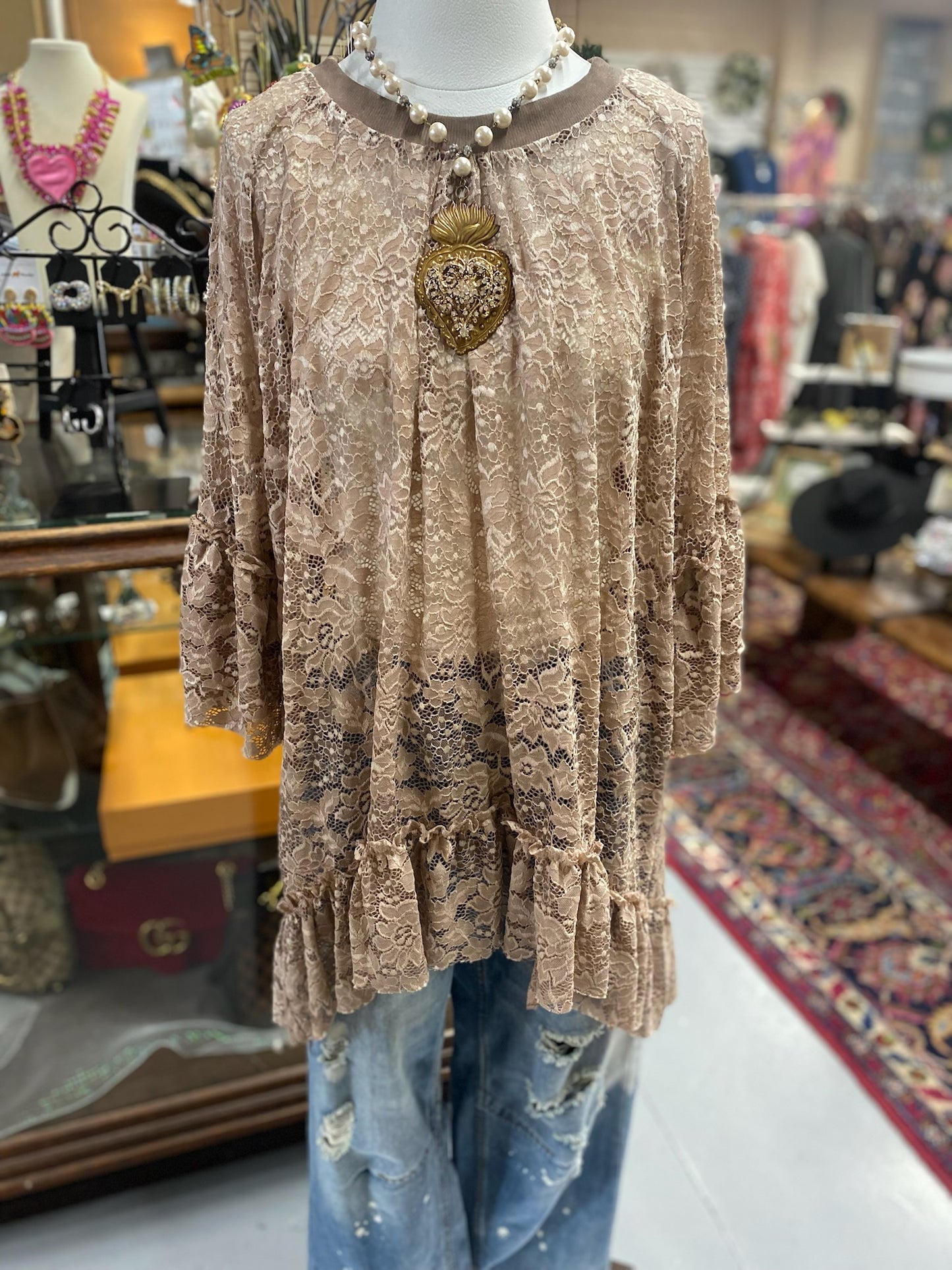 Layered in Time Tunic in Chocolate