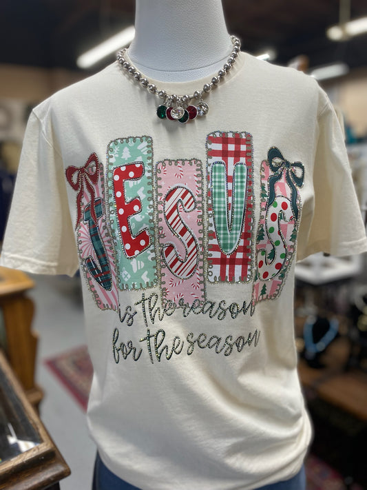 Jesus is the Reason T-shirt with embellishments