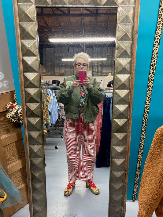 Stripe Shift Denim in Red