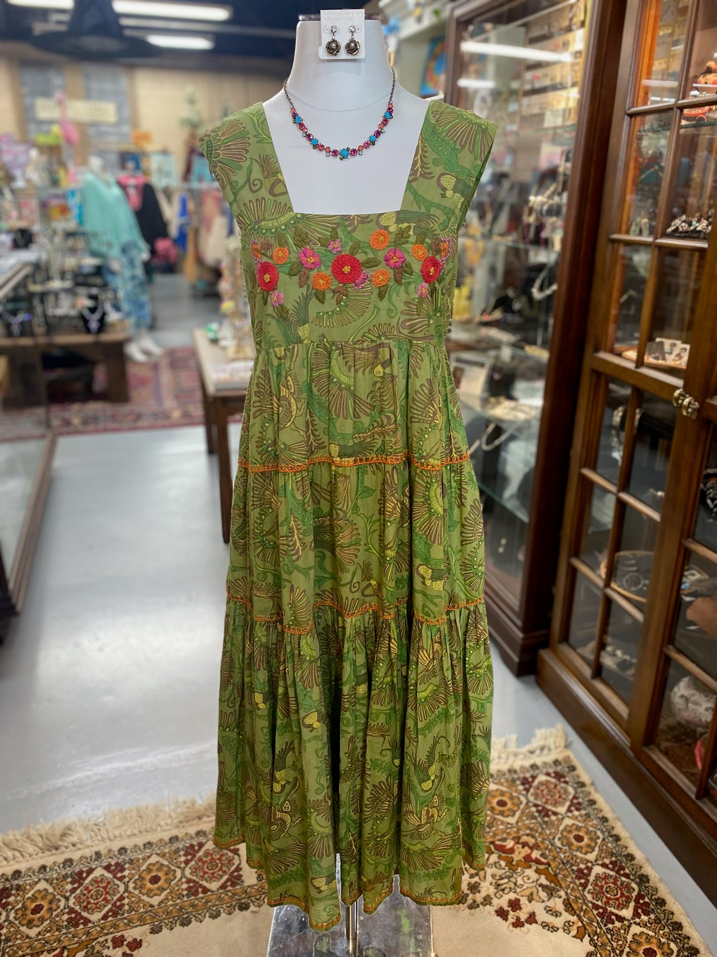 Irene Dress in Green with Pockets