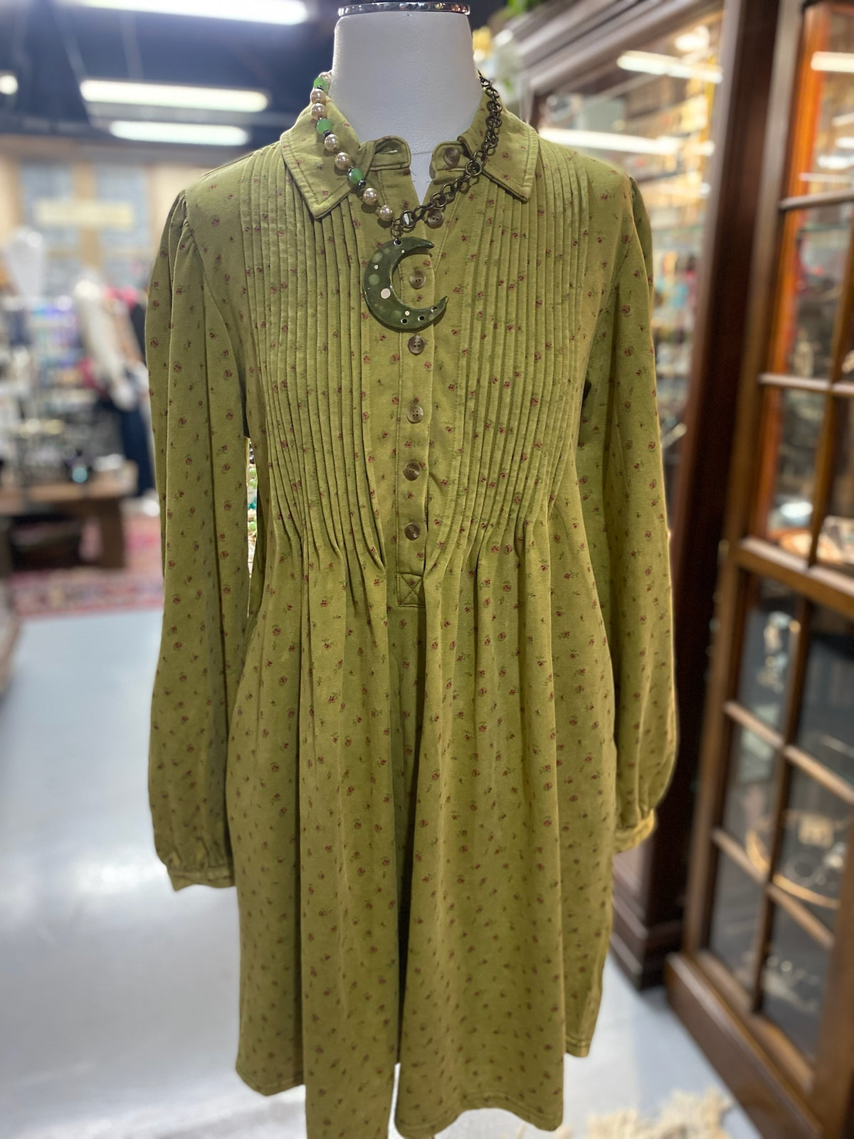 Green Tea Dress with pockets